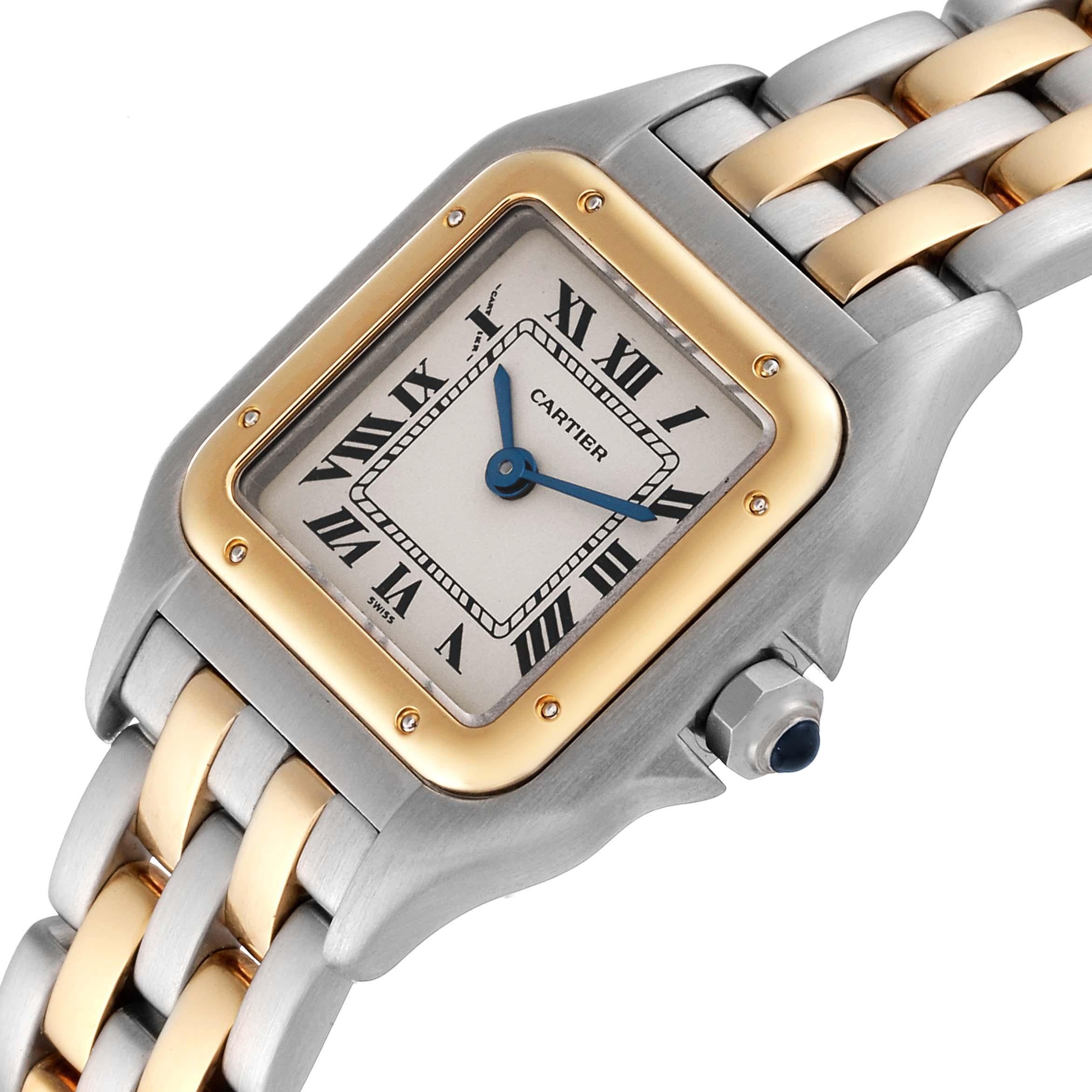 Cartier Panthere Steel Yellow Gold Two Row Ladies Watch W25029B6 1