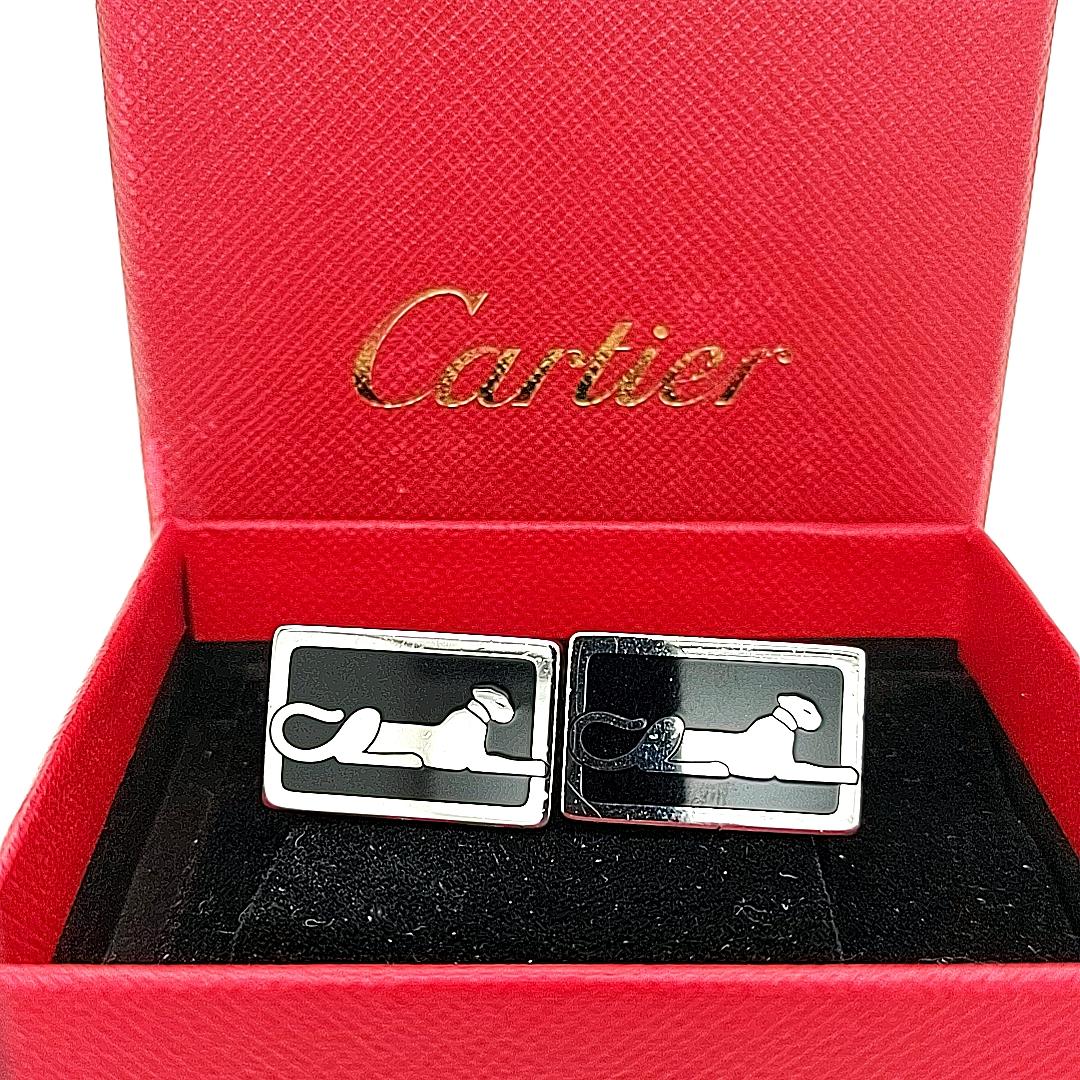 Cartier Panthère Sterling Silver Cufflinks, Lacquer, Hinge Closures Incl. Box

Don t miss those beautiful cufflinks for every occasion . This will be the most beautiful finishing touch for your outfit or as a present to a man you