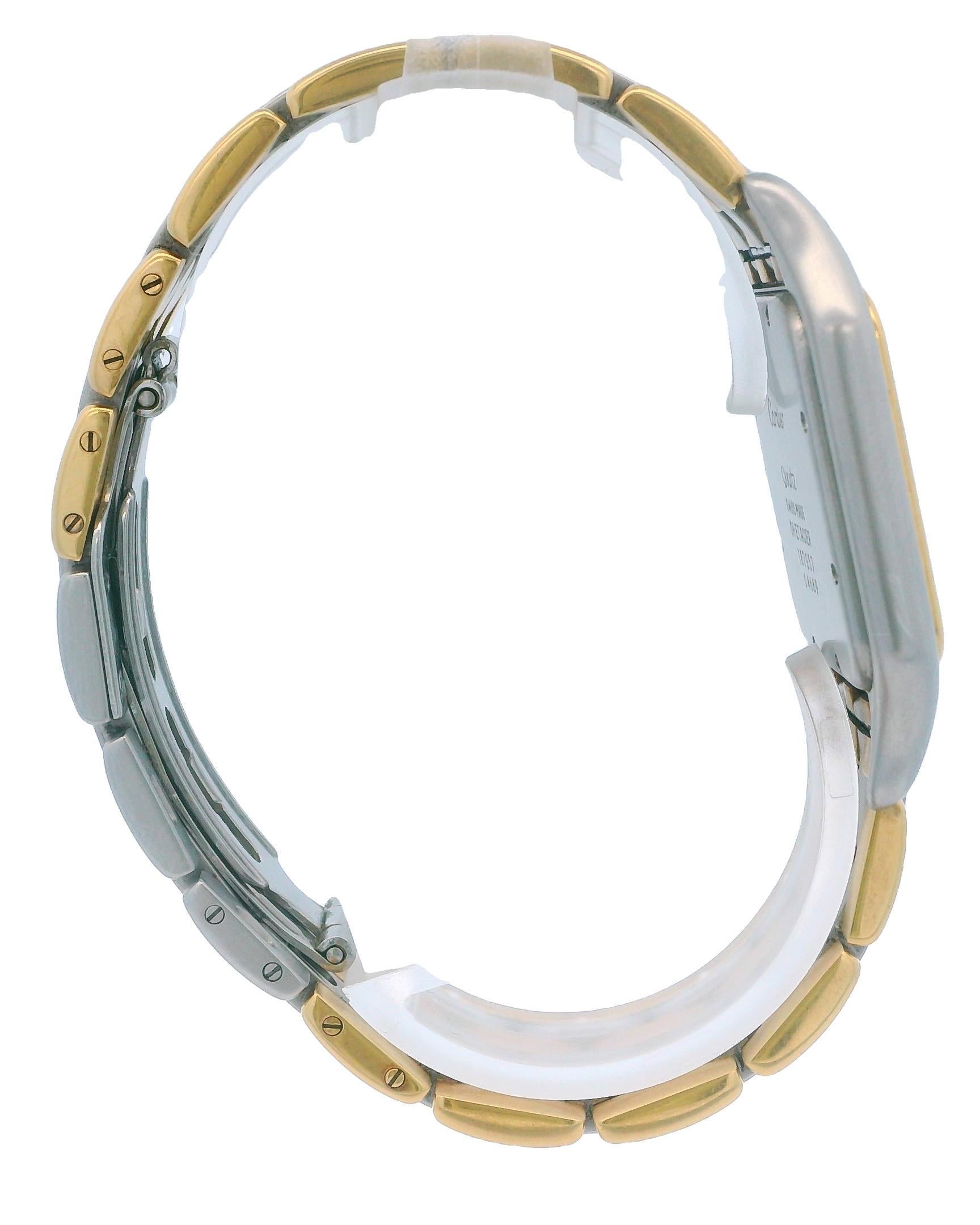 Cartier Panthere Three Row 18K Gold & Stainless Steel Large Watch For Sale 1