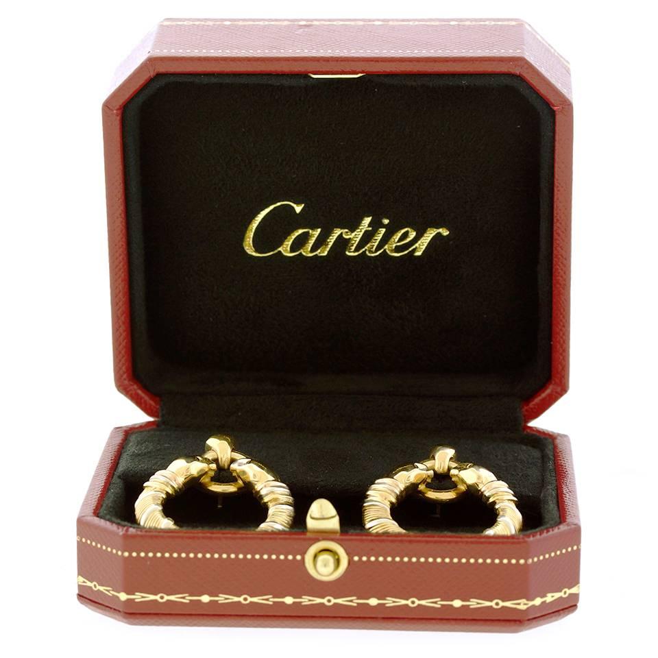 Cartier Panthere Tri-Color Gold Earrings 1