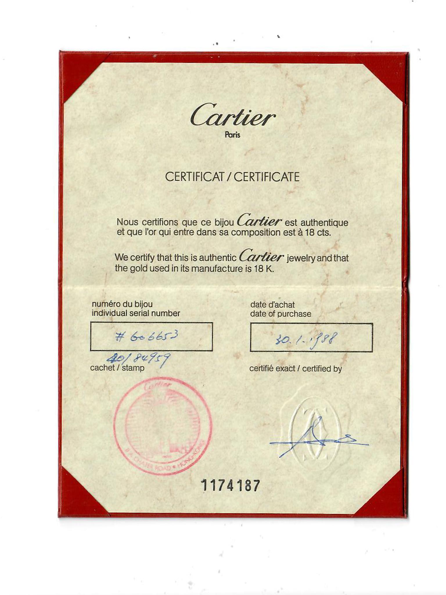 Anello Cartier Panthère Trinity in oro 18 carati con certificato di autenticità Cartier in vendita 6