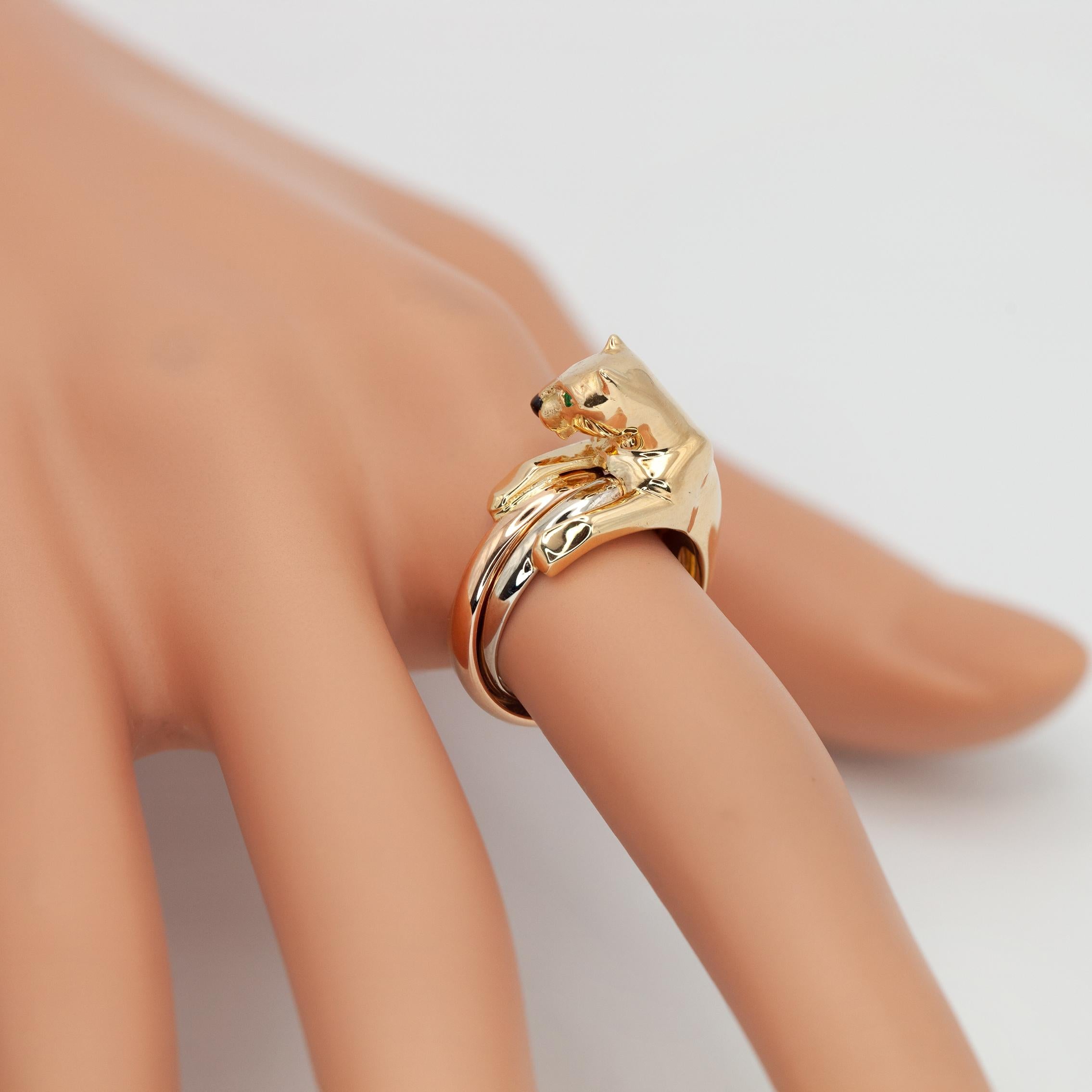 Taille ronde Bague Cartier Panthère Trinity en or 18 carats avec certificat d'authenticité Cartier en vente