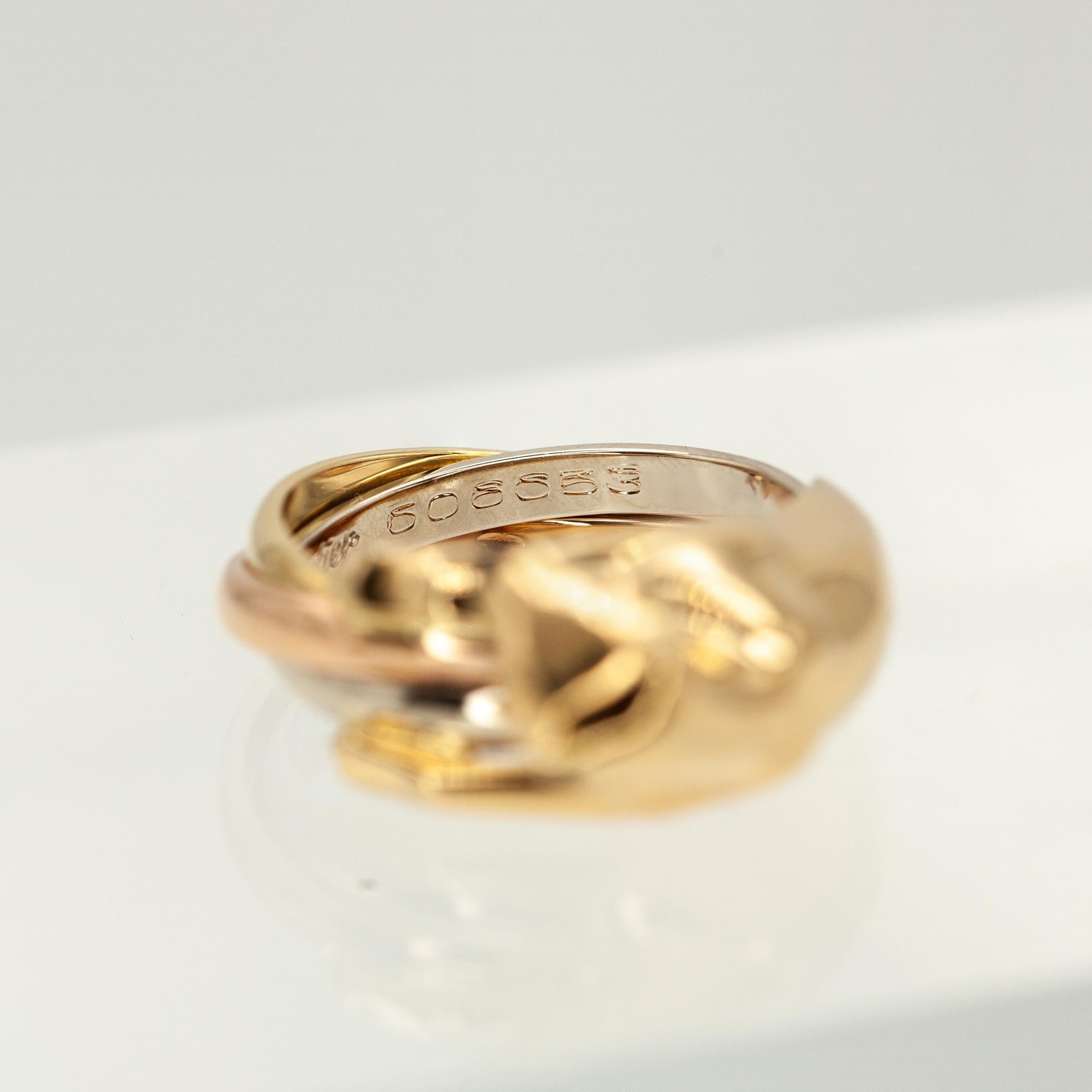 Bague Cartier Panthère Trinity en or 18 carats avec certificat d'authenticité Cartier en vente 3