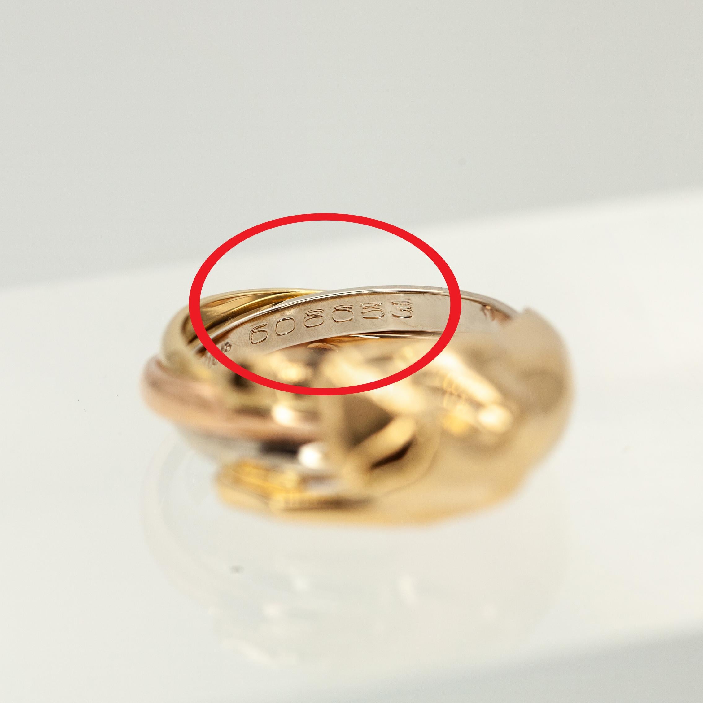 Bague Cartier Panthère Trinity en or 18 carats avec certificat d'authenticité Cartier en vente 4