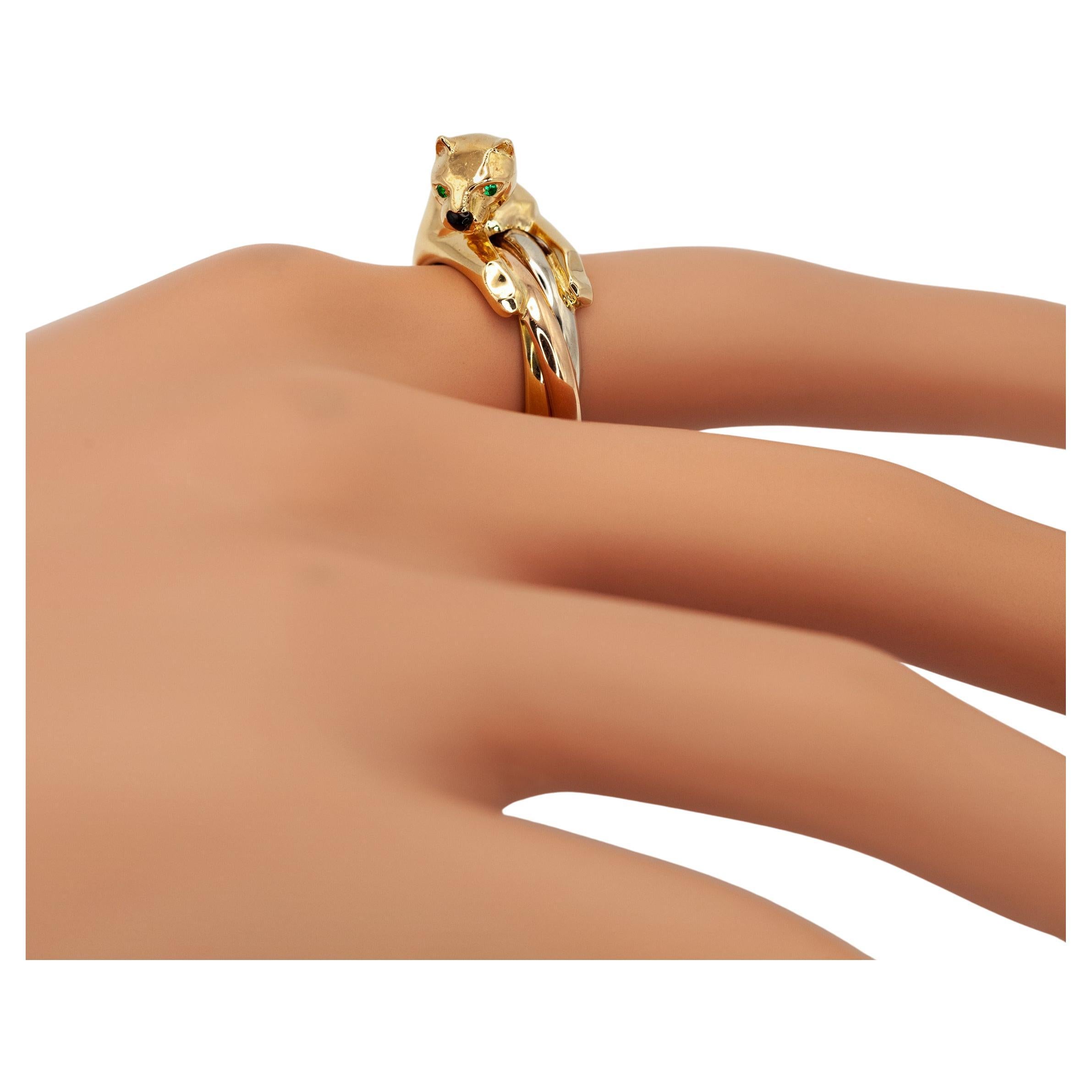 Moderne Bague Cartier Panthère Trinity en or 18 carats avec certificat d'authenticité Cartier en vente