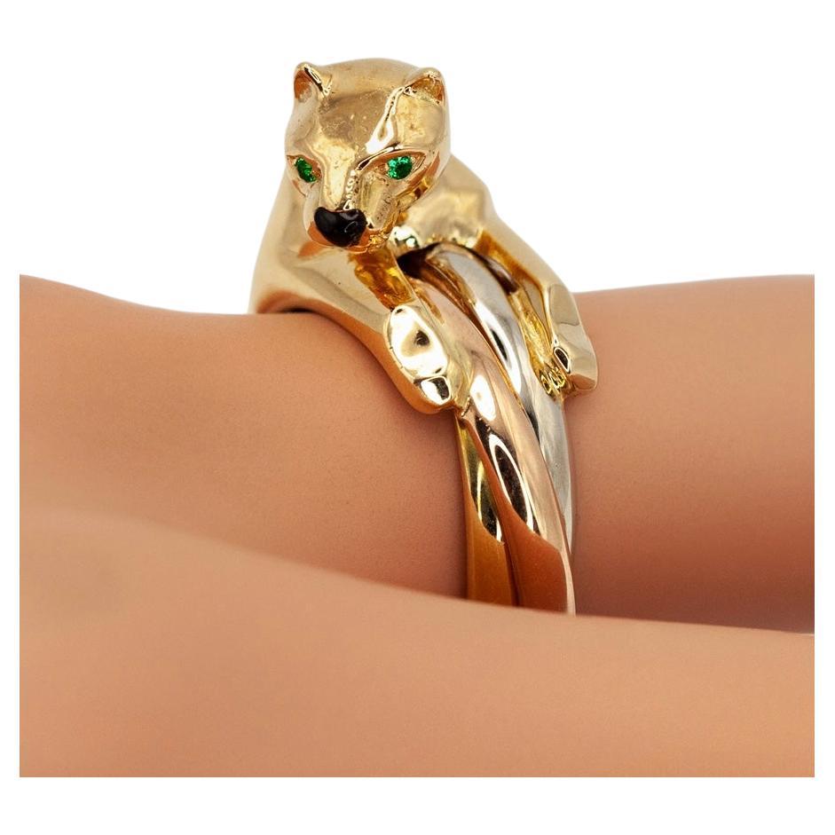 Bague Cartier Panthère Trinity en or 18 carats avec certificat d'authenticité Cartier en vente