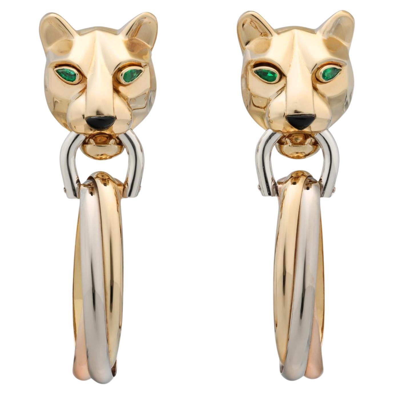 Orecchini Cartier Panthere Trinity Day 
Night Door Knocker in oro 18 carati