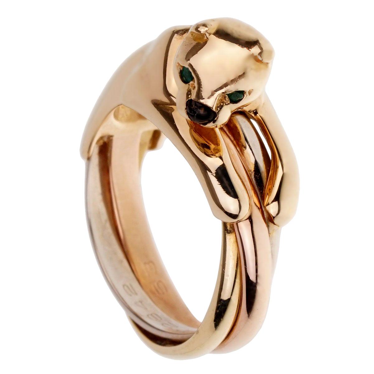 Cartier Panthere Trinity Tri Color Gold Ring