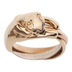 Cartier Panthere Trinity Tri Color Gold Ring