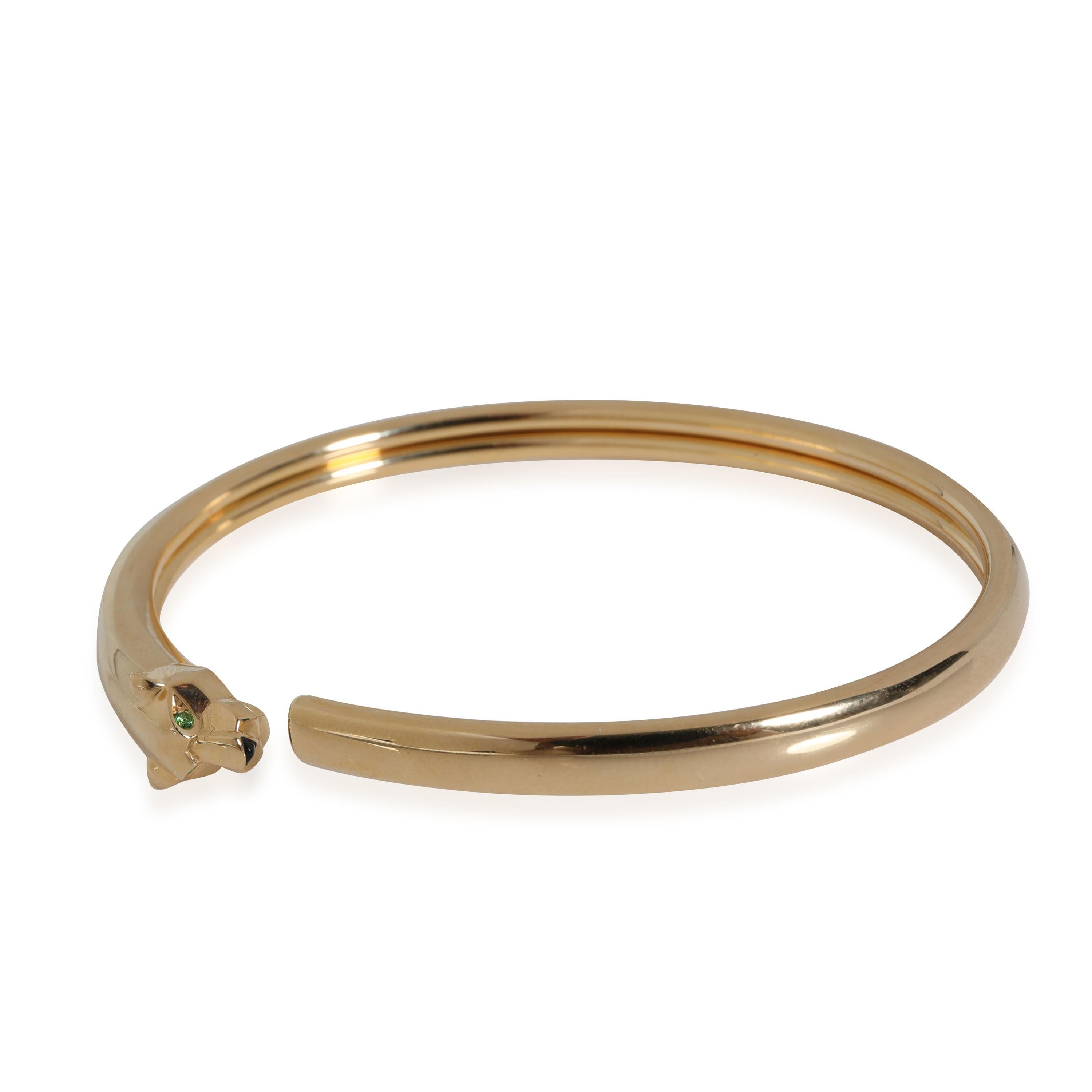 Women's Cartier Panthere Tsavorite Bracelet in 18k Yellow Gold