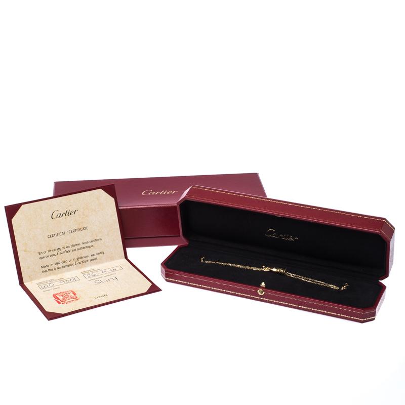 Women's Cartier Panthere  Tsavorite Garnet Lacquer 18k Yellow Gold Double Chain Bracelet