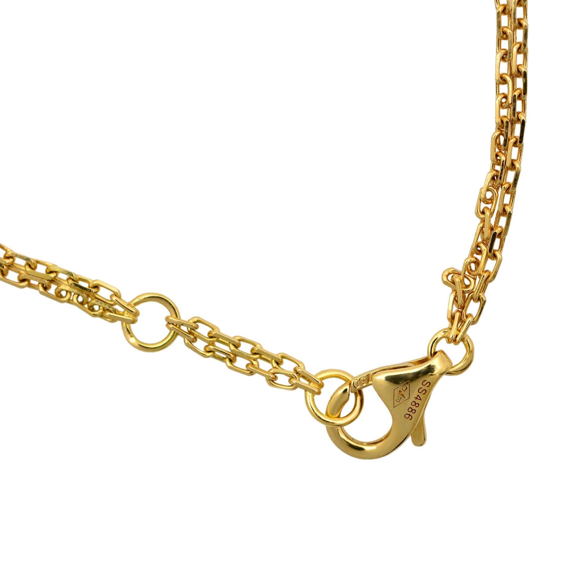 Round Cut Cartier Panthere Tsavorite Garnet Lacquer 18 Karat Gold Double Chain Bracelet