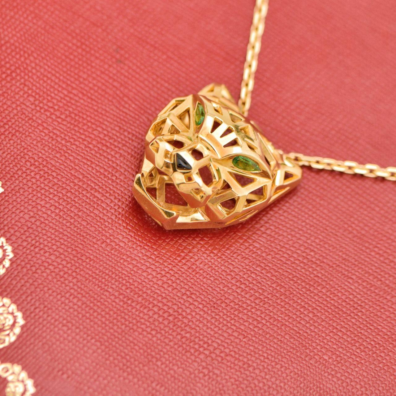 Femenino o masculino Collar Cartier Panthère Tsavorita Ónice Oro Amarillo 18K en venta