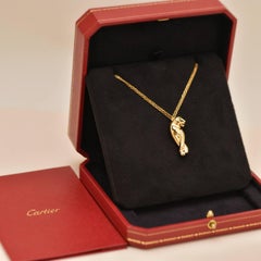 Cartier Panthère Tsavorite Onyx 18K Yellow Gold Pendant Necklace
