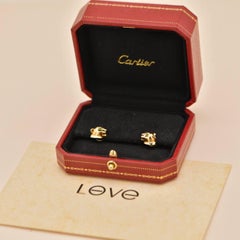 Cartier Panthère Tsavorite Onyx 18K Yellow Gold Stud Earrings