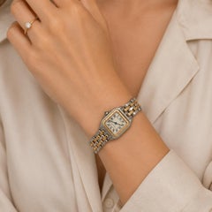 Cartier Panthère Zwei-Reihen-Uhr aus 18 Karat Gelbgold/Edelstahl, Quarzwerk, 22 mm, mit Box