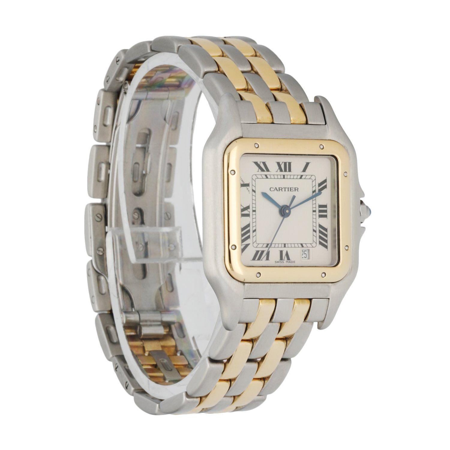 Cartier Panthere Two Row Midsize Ladies Watch In Excellent Condition In Great Neck, NY
