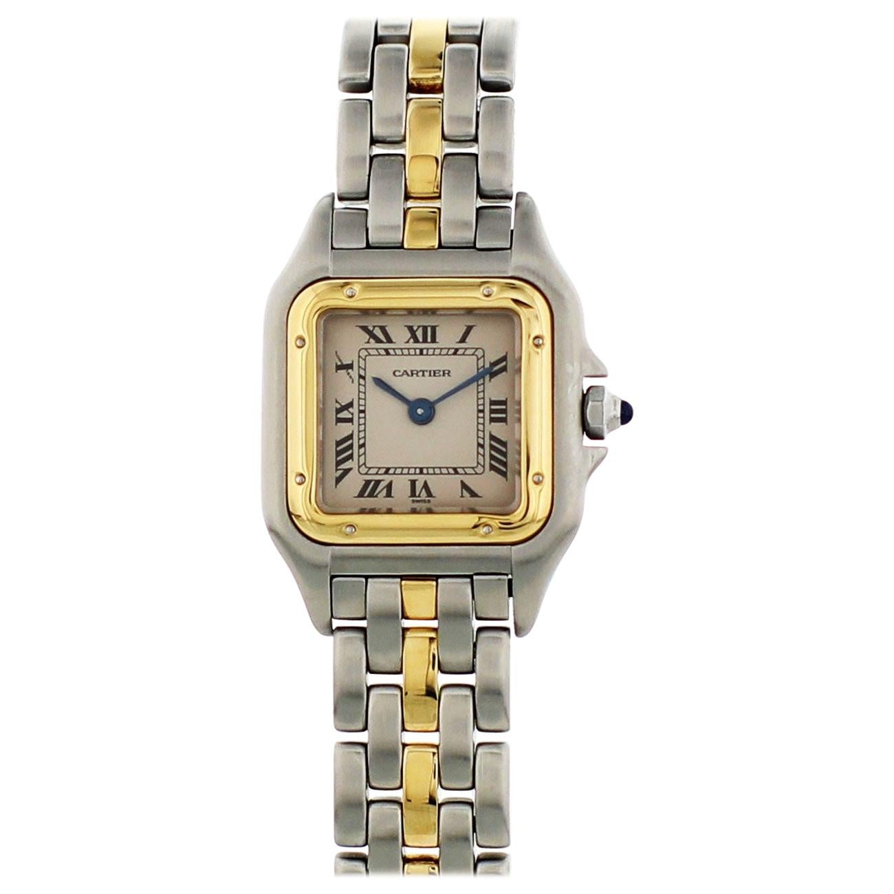 Cartier Panthere Two-Tone 18 Karat Yellow Gold 1120 Ladies Watch