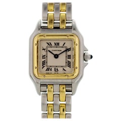 Cartier Panthere Two-Tone Two-Row 18 Karat Yellow Gold and Stainless Steel 1120