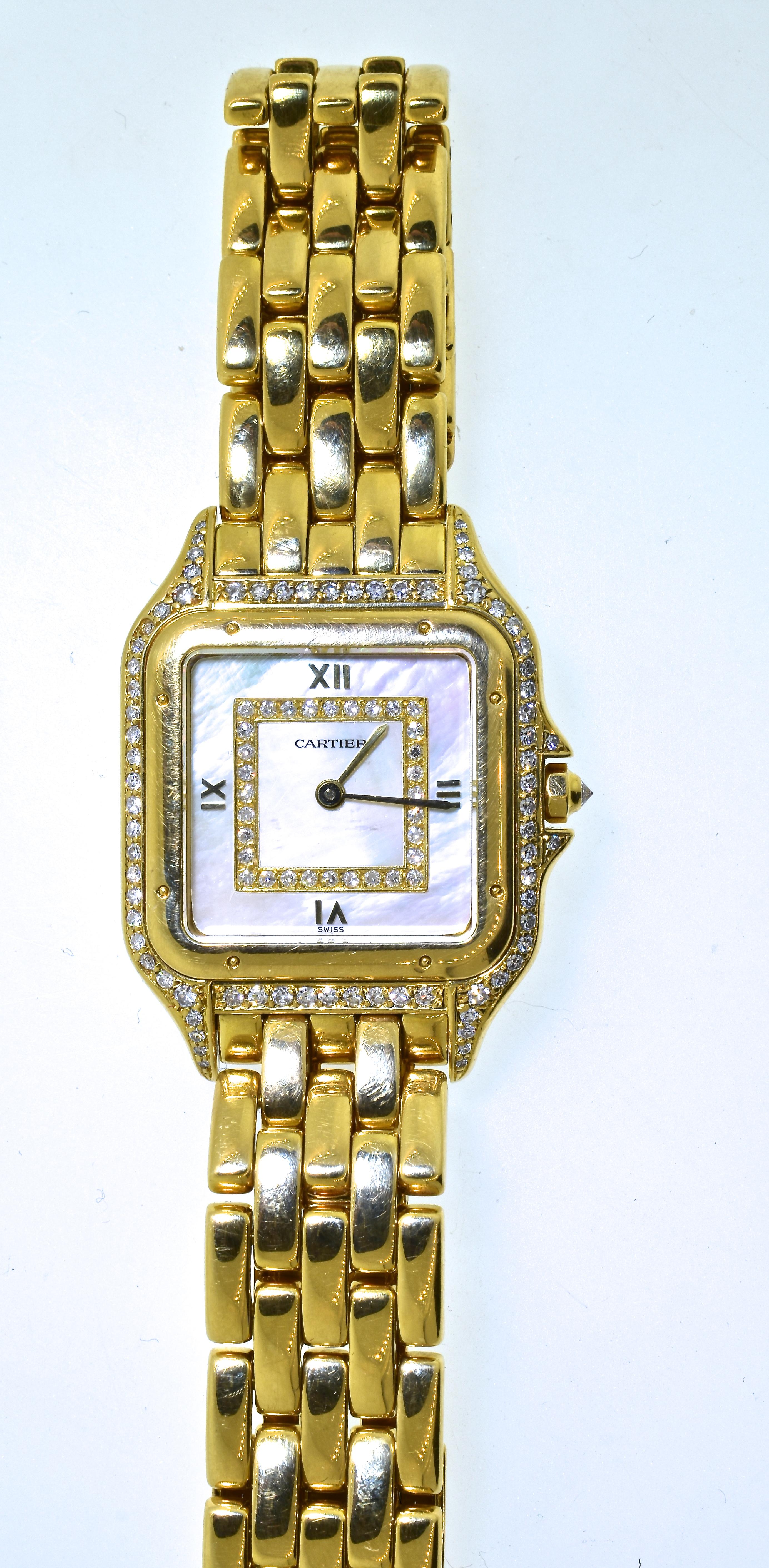 mother of pearl cartier watch
