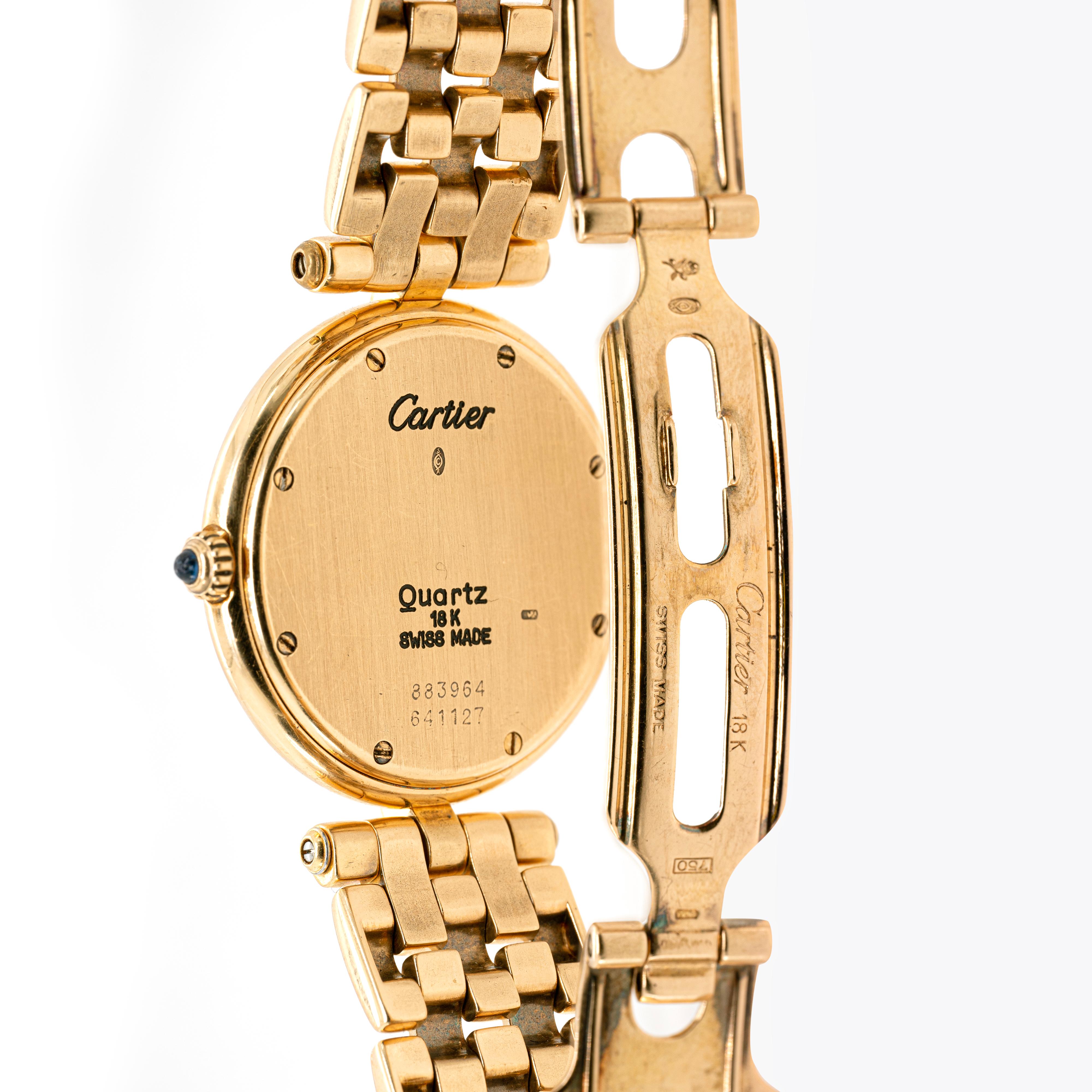 A truly timeless piece, this stunning wrist watch from the iconic Cartier Panthère Collection is crafted from 18 carat yellow gold. The beautiful watch features a 30mm yellow gold round case fitted with an off-white dial which is decorated with