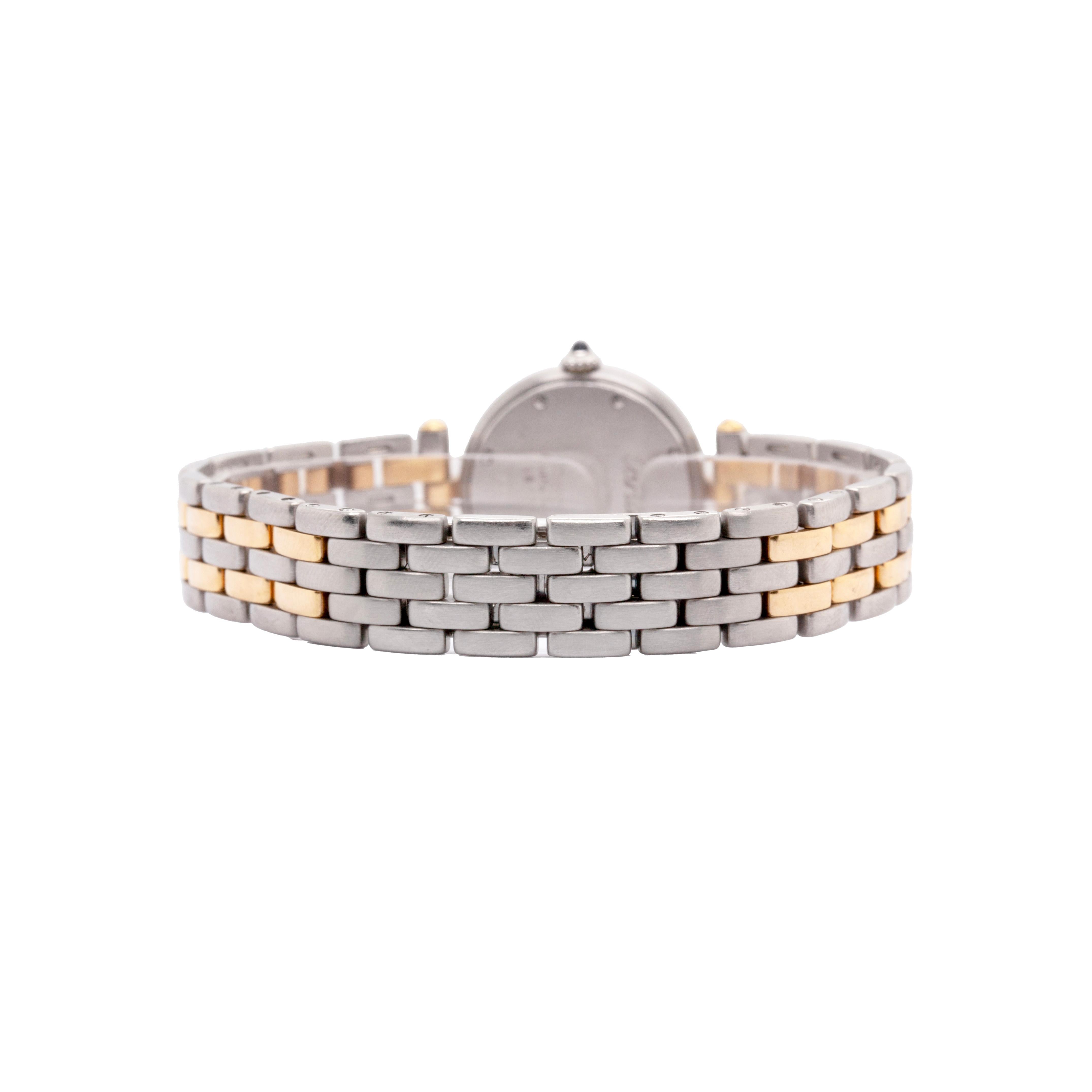 Get ready to fall in love with this spectacular wrist watch from the iconic Cartier Panthère Collection, expertly crafted from 18 carat yellow gold and stainless steel.

The wonderful watch features a 24mm round case in 18 carat yellow gold and