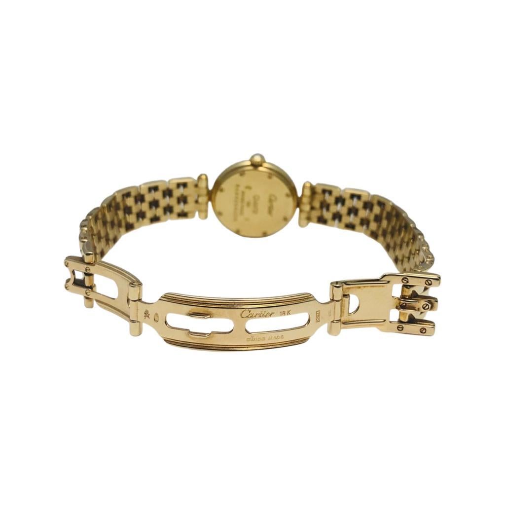 Cartier: 18 Karat Gelbgold Uhr Panthere Vendome mit 24 mm Diamant-Pavé im Zustand „Gut“ im Angebot in Miami, FL