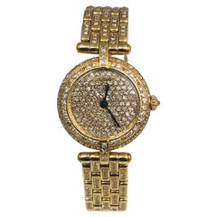 Cartier Panthere Vendome 18k Yellow Gold 24MM Diamond Pave Watch