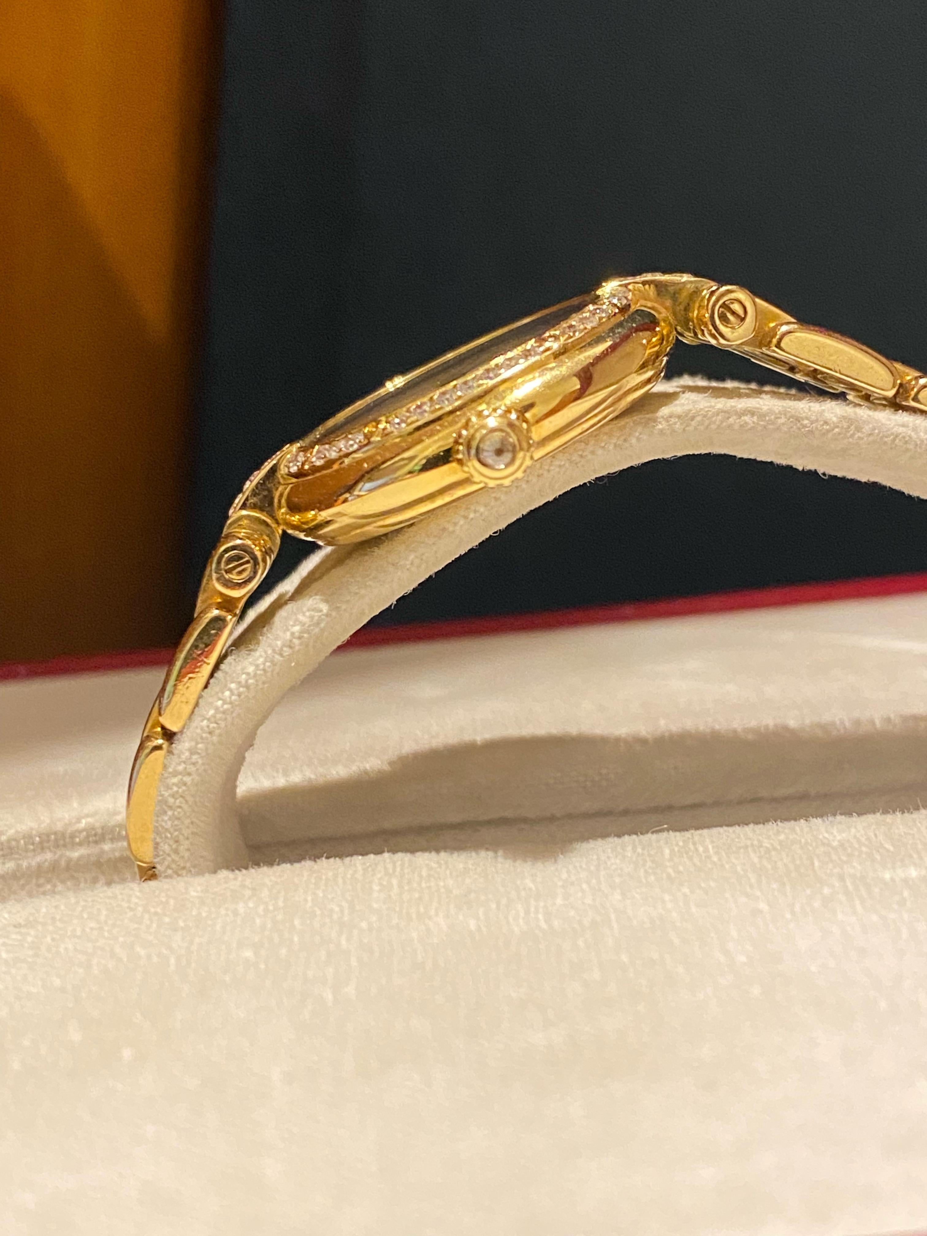 Cartier Panthere Vendome 24m Damenuhr aus 18 Karat Gelbgold mit Diamanten. Box & Link. 1