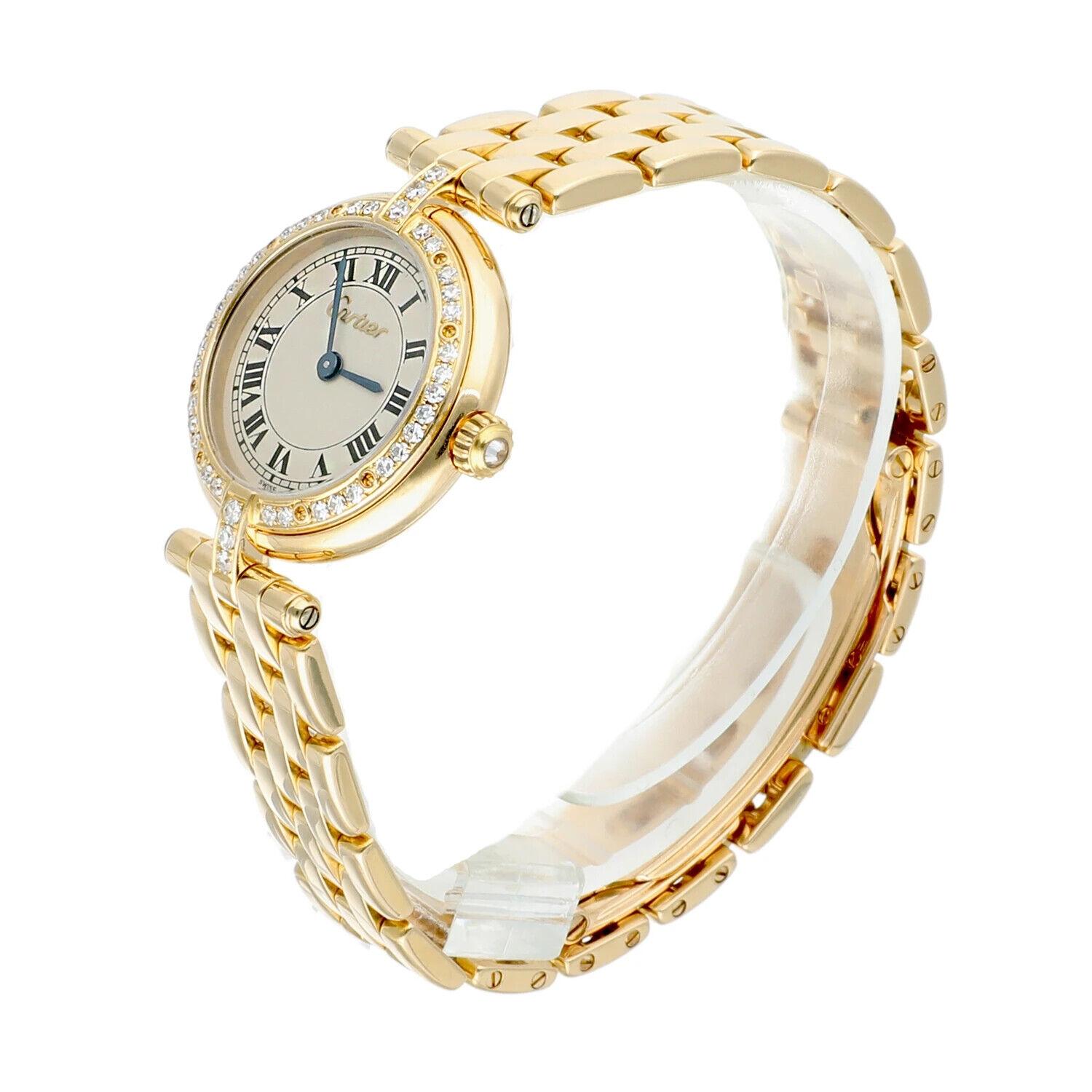 Cartier Panthère Vendome 18k 8057916 Gelbgold Uhr mit Fabrik Diamant 23mm im Zustand „Hervorragend“ in New York, NY