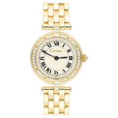 Cartier Panthère Vendome 18k Yellow Gold Watch with Factory Diamonds 23mm