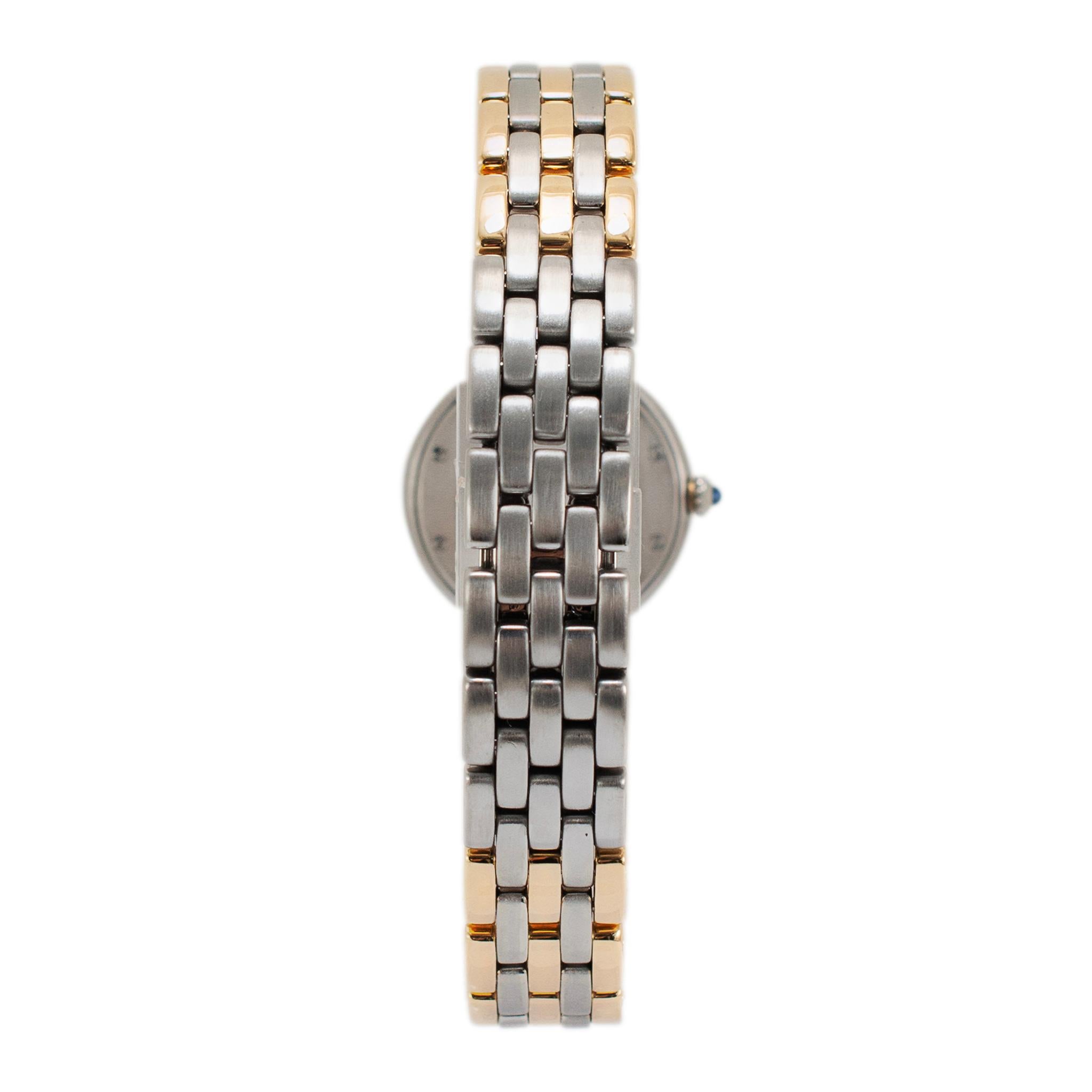 Cartier Panthere Vendome 24MM 1057920 Three Row Gelbgold & Stahl Damenuhr 2