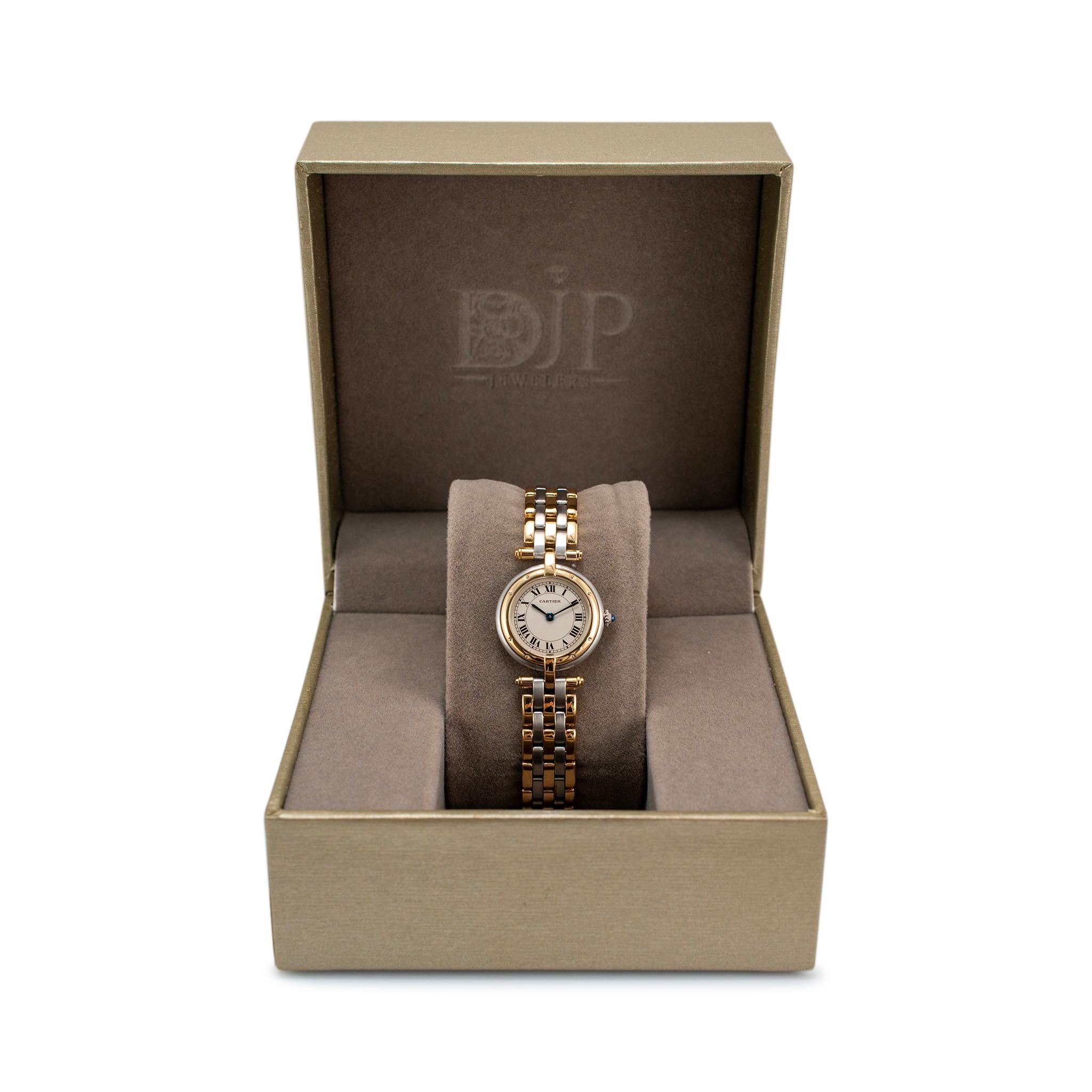 Cartier Panthere Vendome 24MM 1057920 Three Row Gelbgold & Stahl Damenuhr 5
