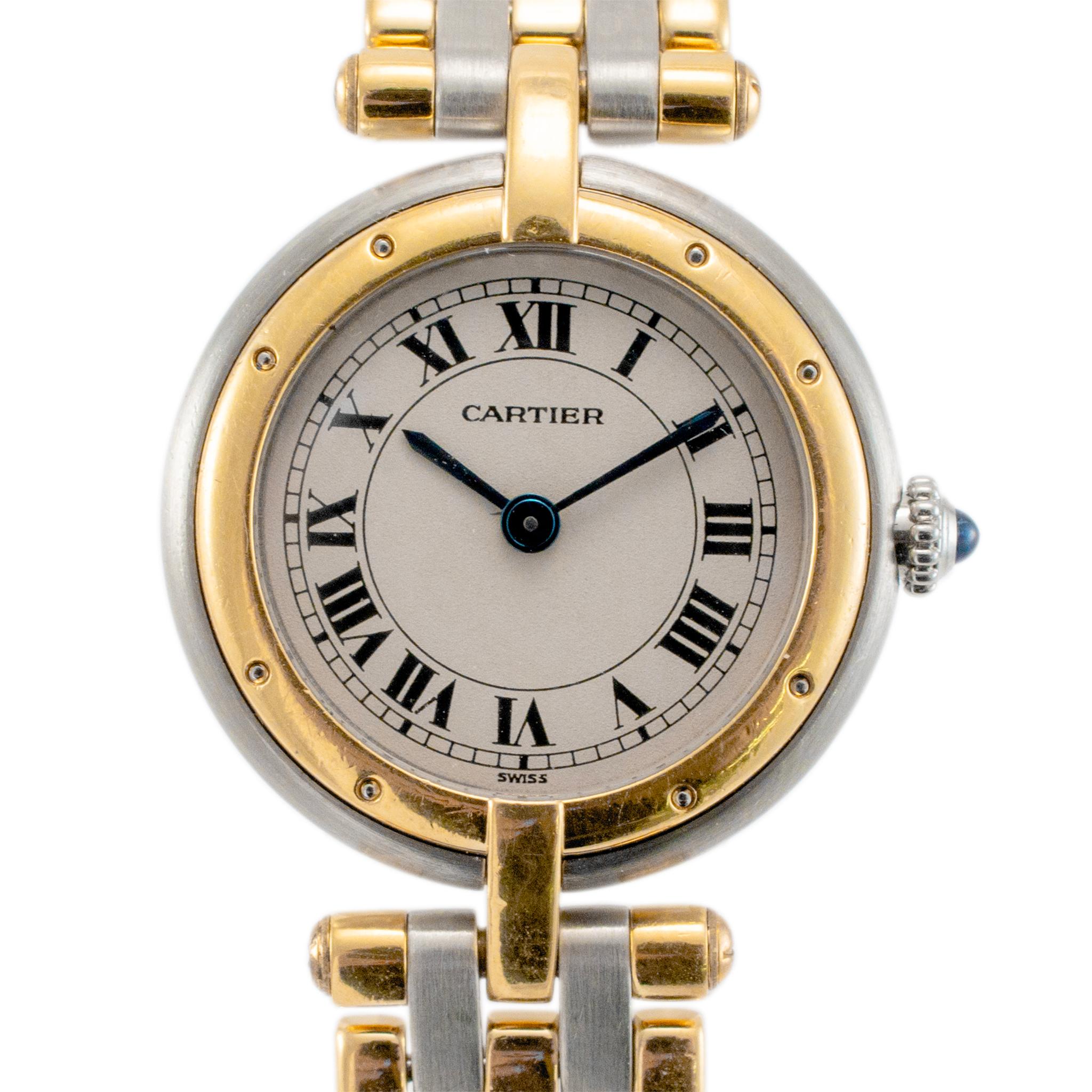 Marke: Cartier

Geschlecht: Damen

Metall Typ: 18K Gelbgold & Edelstahl

Durchmesser: 24,00 mm

Gewicht: 49,28 Gramm

Damen 18K Gelbgold und Edelstahl Cartier Schweizer Uhr mit Original-Papieren gemacht. Die Metalle wurden getestet und als