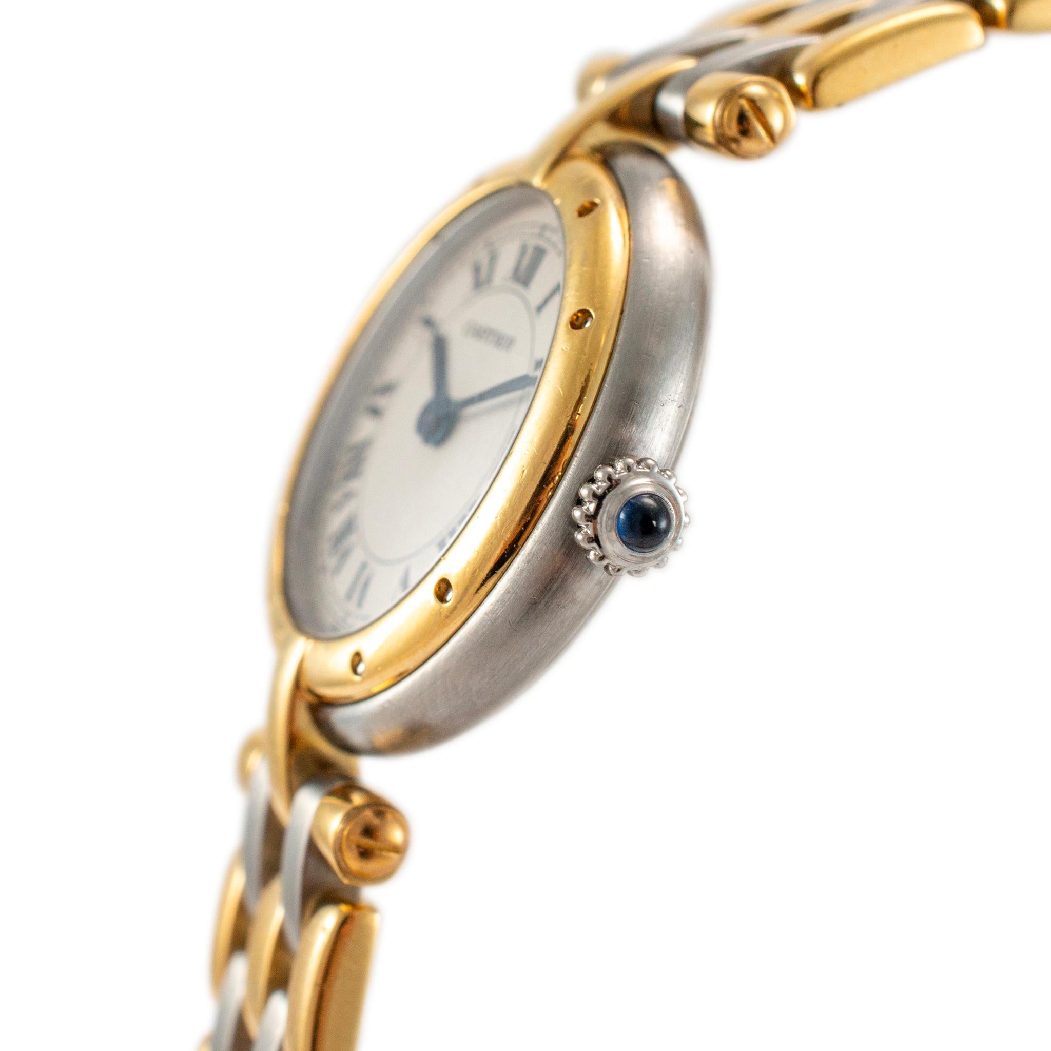 Cartier Panthere Vendome 24MM 166920 Dreireihige Damenuhr aus Gelbgold und Stahl im Zustand „Hervorragend“ in Houston, TX