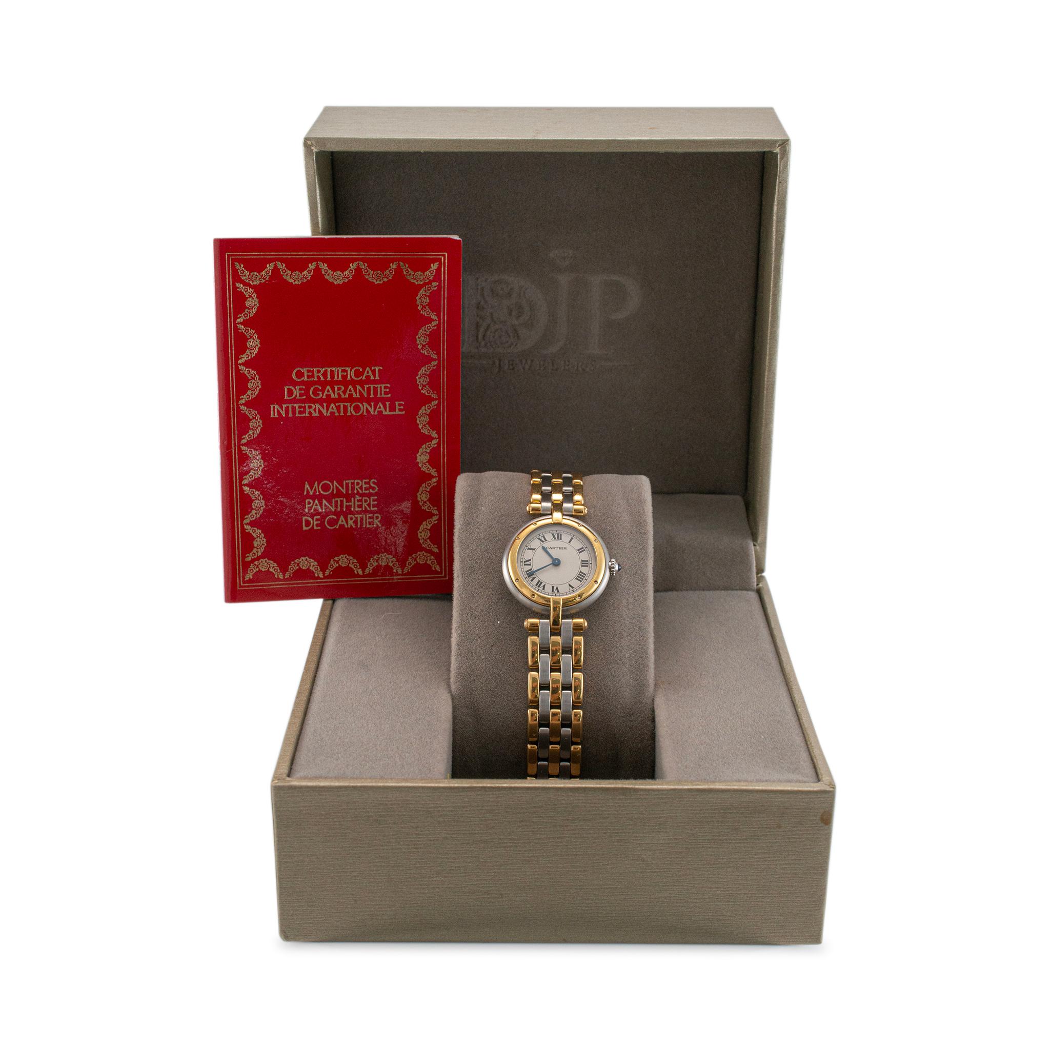 Cartier Panthere Vendome 24MM 166920 Dreireihige Damenuhr aus Gelbgold und Stahl 3