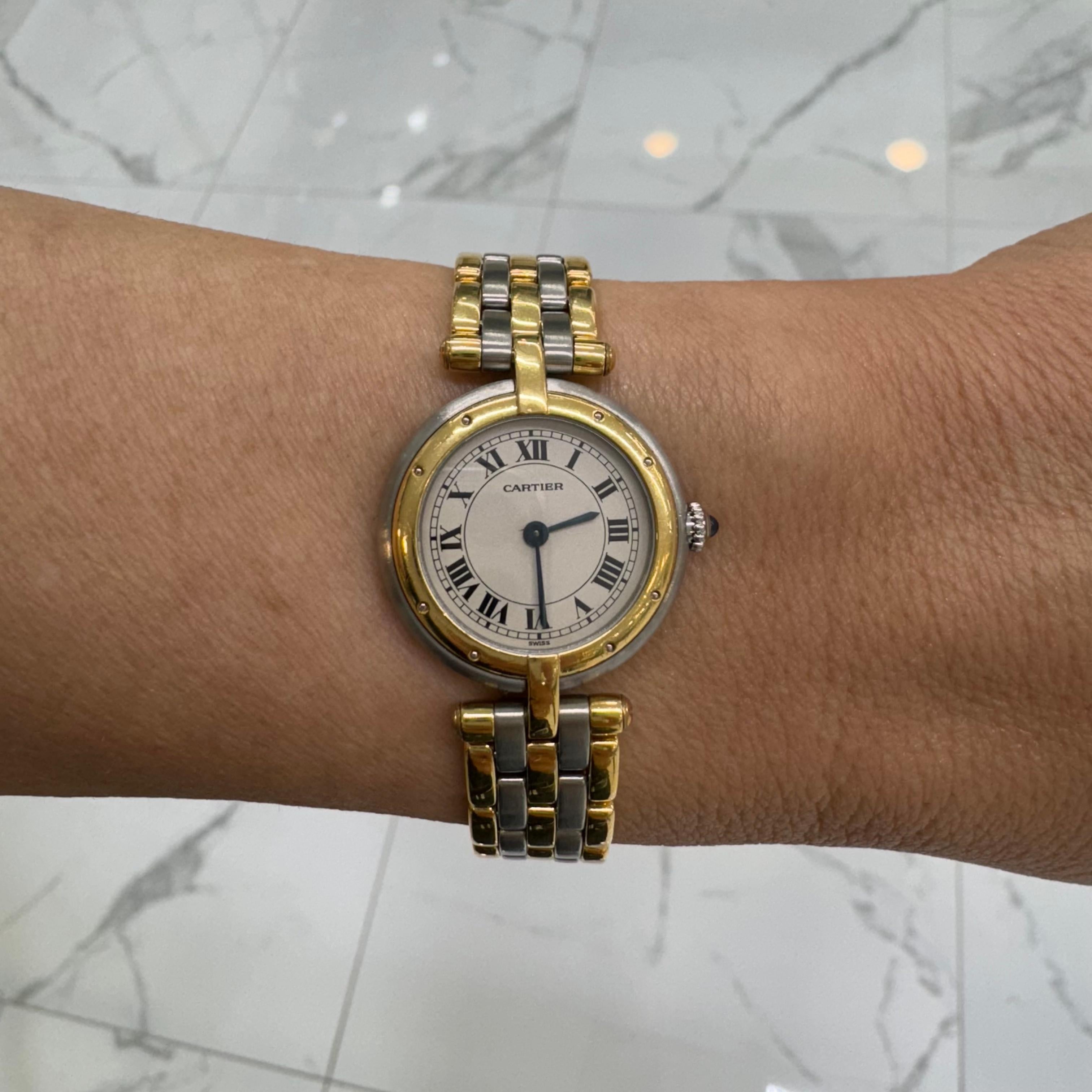 Cartier Panthere Vendome 24MM 166920 Dreireihige Damenuhr aus Gelbgold und Stahl 4