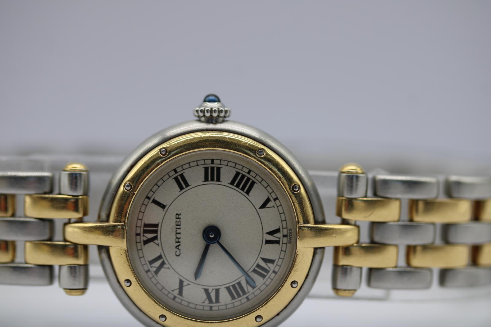 Donna Cartier Panthère Vendôme 66920 Bracciale in acciaio e oro  Quadrante romano classico in vendita