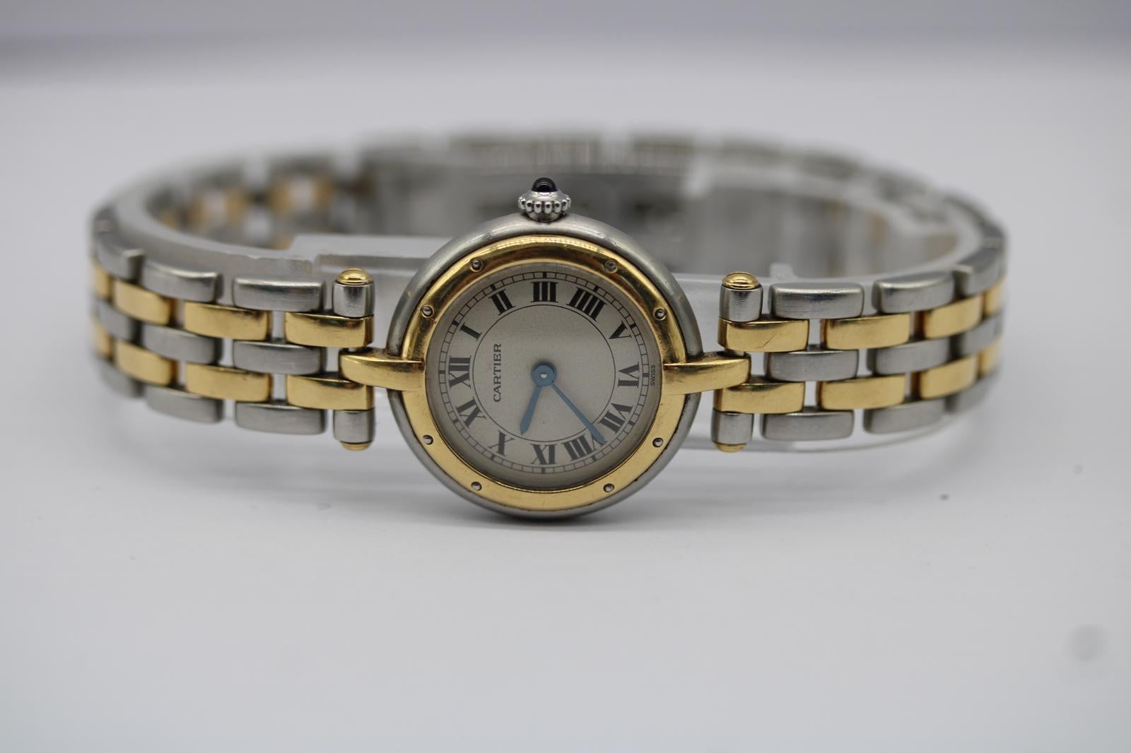 Cartier Panthère Vendôme 66920 Bracciale in acciaio e oro  Quadrante romano classico in vendita 1