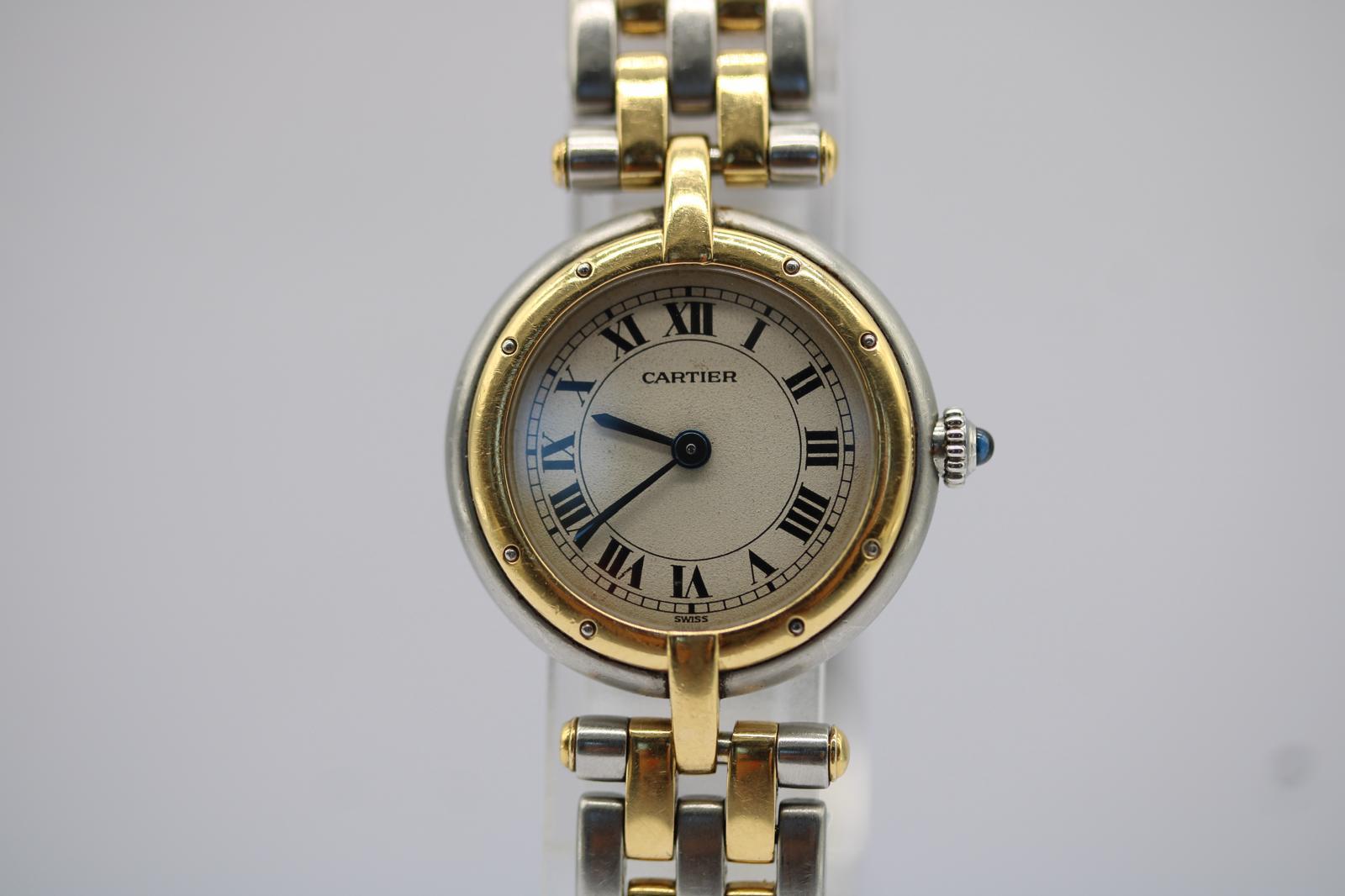 Cartier Panthère Vendôme 66920 Bracciale in acciaio e oro  Quadrante romano classico in vendita 3
