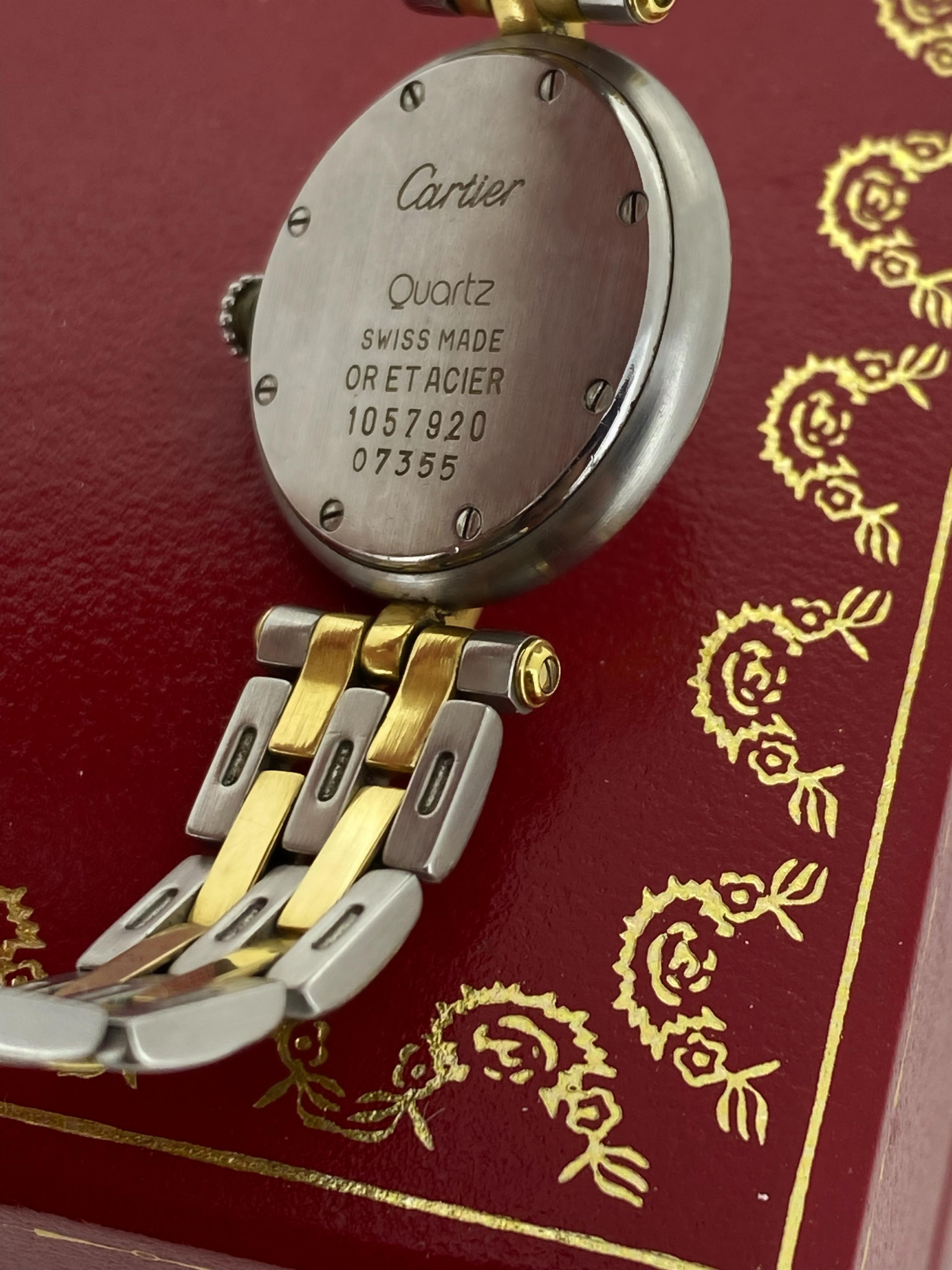 Cartier Panthere Vendome 7737 18K Gold & Stahl 2-reihige Damenuhr. Box, Papiere. im Zustand „Hervorragend“ in MELBOURNE, AU
