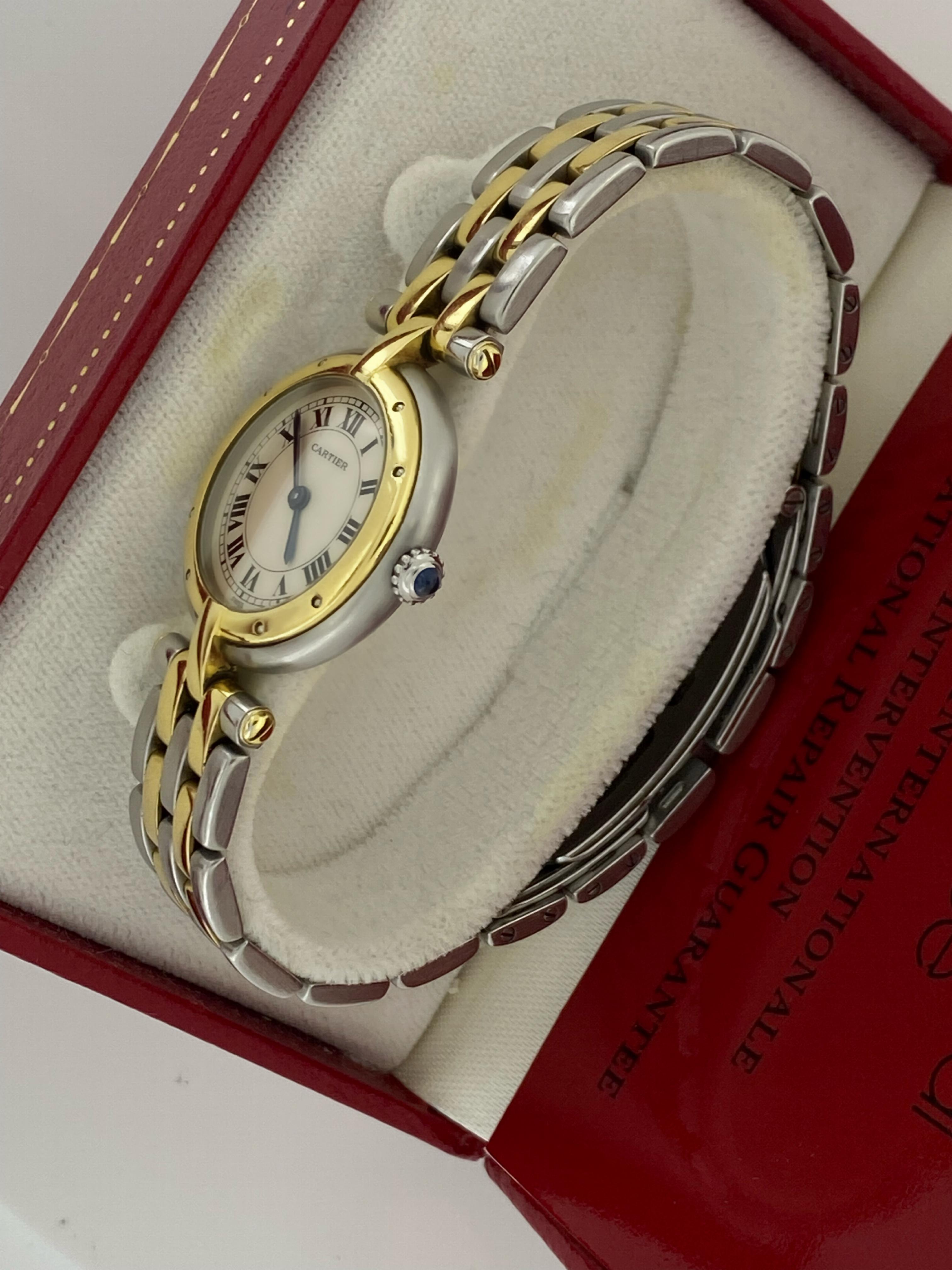 Cartier Panthere Vendome 7737 18K Gold & Stahl 2-reihige Damenuhr. Box, Papiere. 4