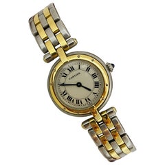 Cartier Panthere Vendome 7737 18K Gold & Stahl 2-reihige Damenuhr. Box, Papiere.