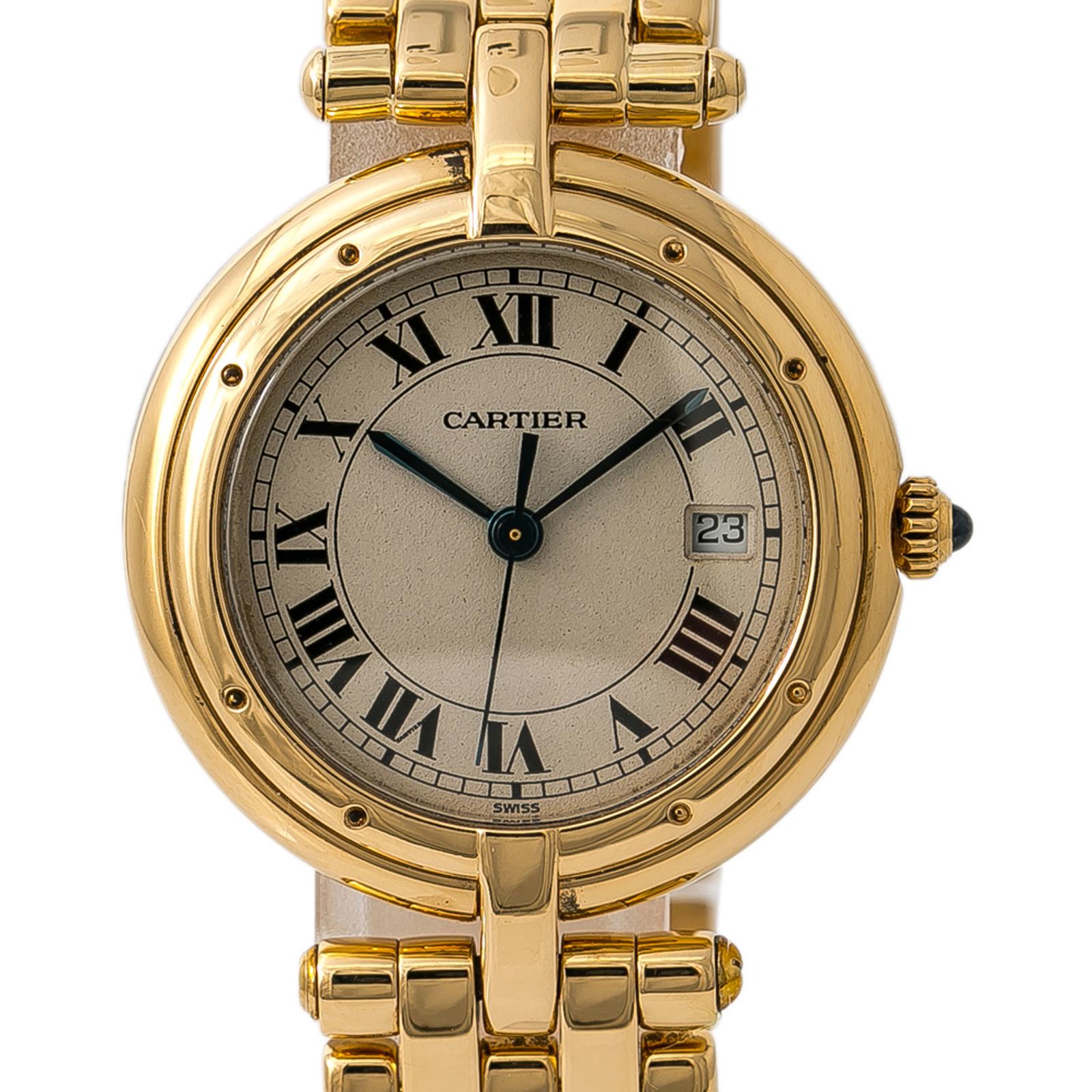 Contemporary Cartier Panthere Vendome 883964 Womens Quartz Watch 18K Yellow Gold For Sale