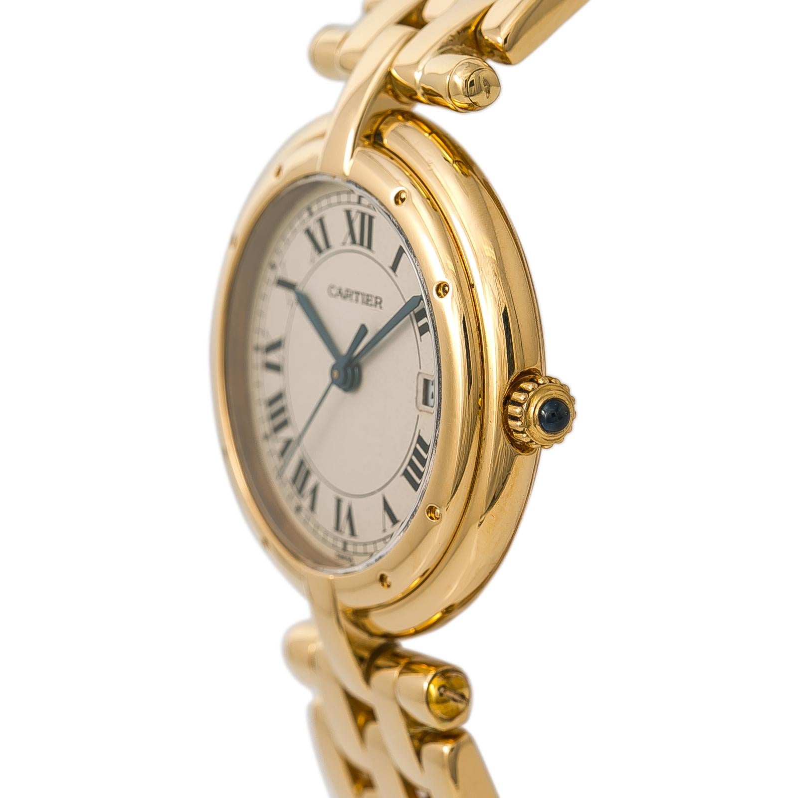 Cartier Panthere Vendome 883964 Womens Quartz Watch 18K Yellow Gold In Good Condition For Sale In Miami, FL