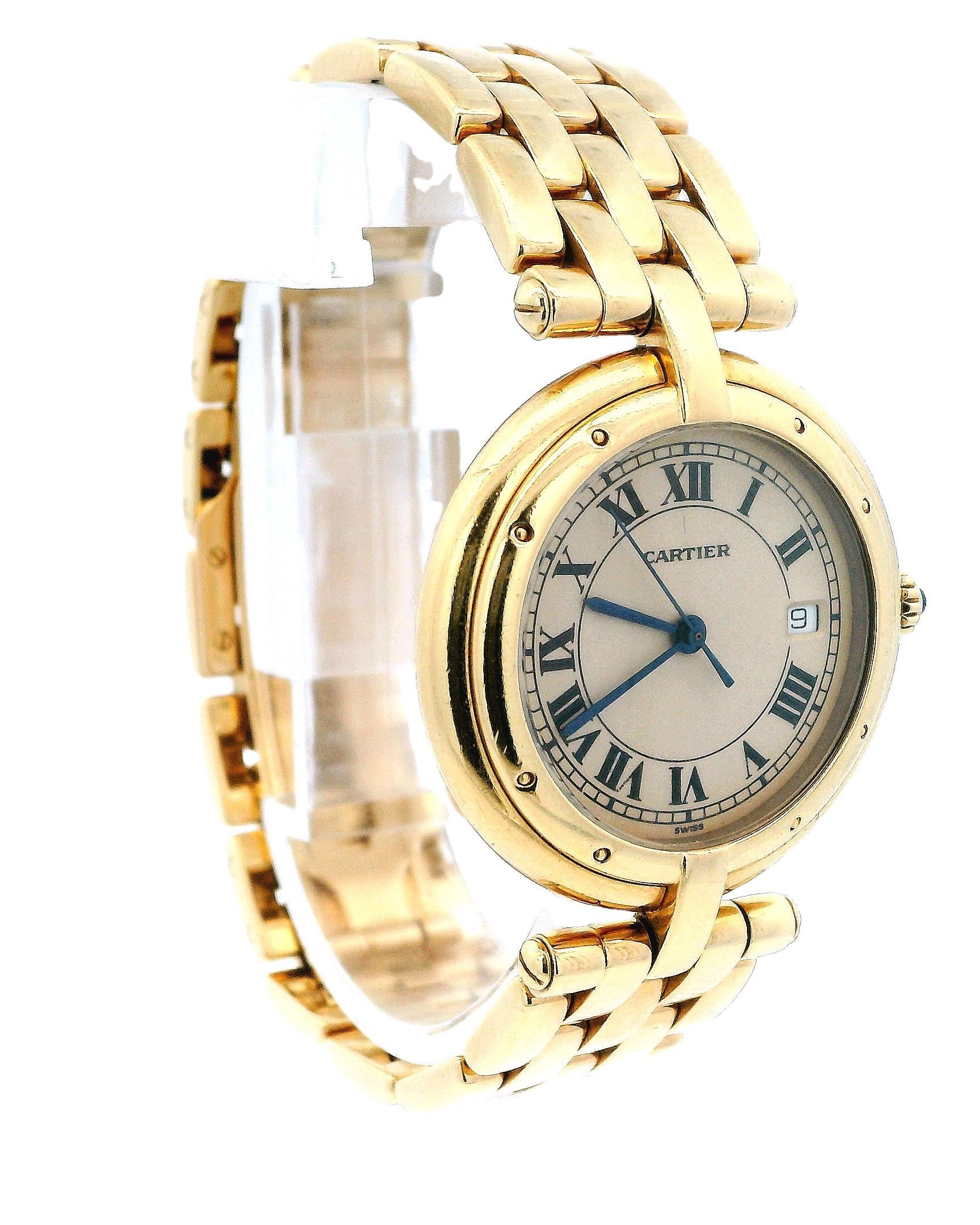 Cartier Panthere Vendome 8839647 Large 18k Yellow Gold Large Watch In Excellent Condition For Sale In Great Neck Plaza, NY