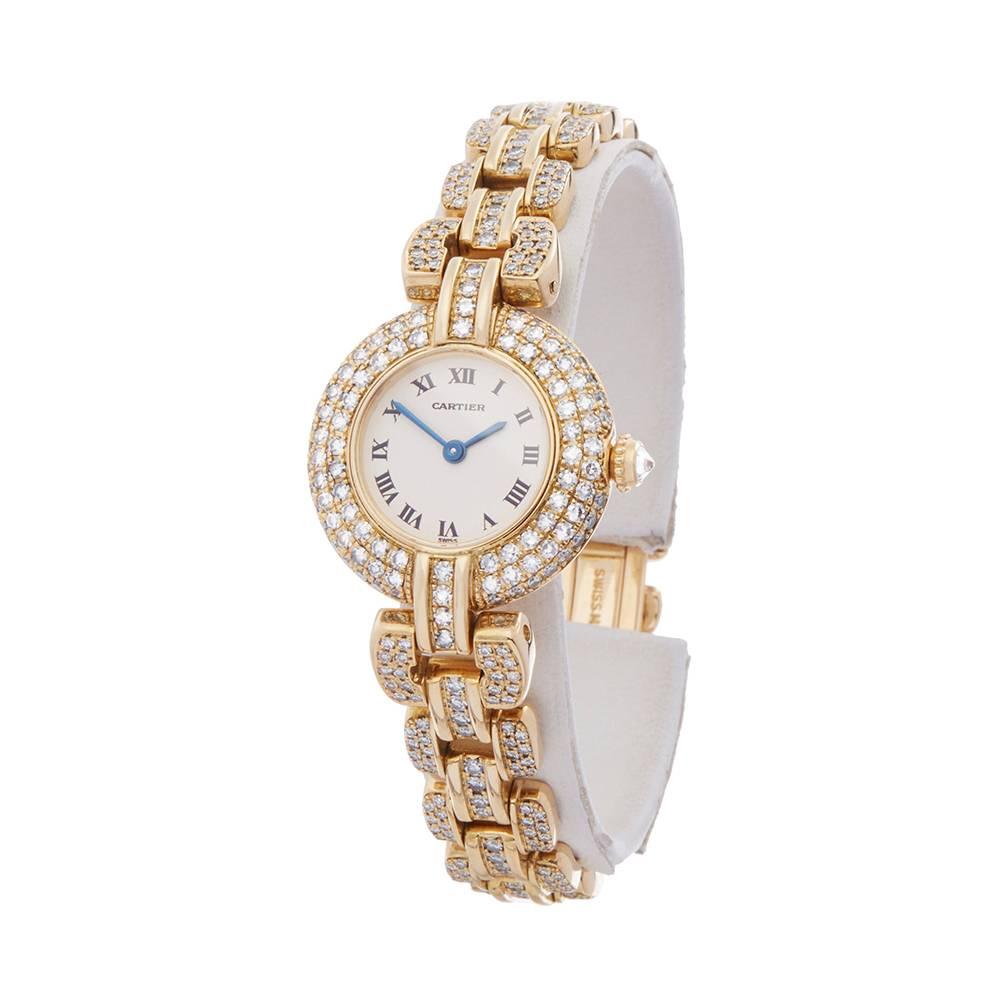 Ref: W4717
Manufacturer: Cartier
Model: Panthère Vendome
Model Ref: 8057
Age: 1990's
Gender: Ladies
Complete With: Box Only
Dial: White Roman 
Glass: Sapphire Crystal
Movement: Quartz
Water Resistance: Not Recommended for Use in Water
Case: 18k