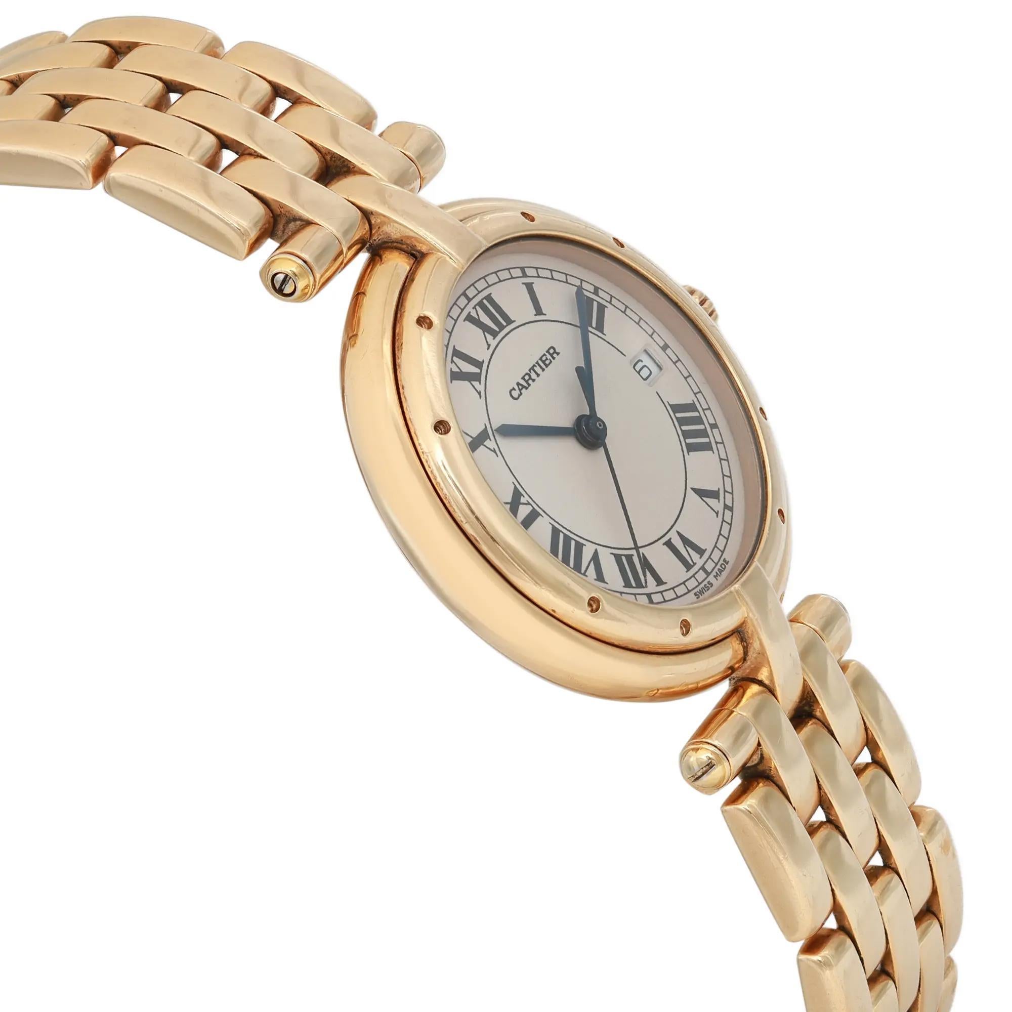 Women's Cartier Panthere Vendome Midsize 18k Yellow Gold Silver Dial Ladies Watch 883964
