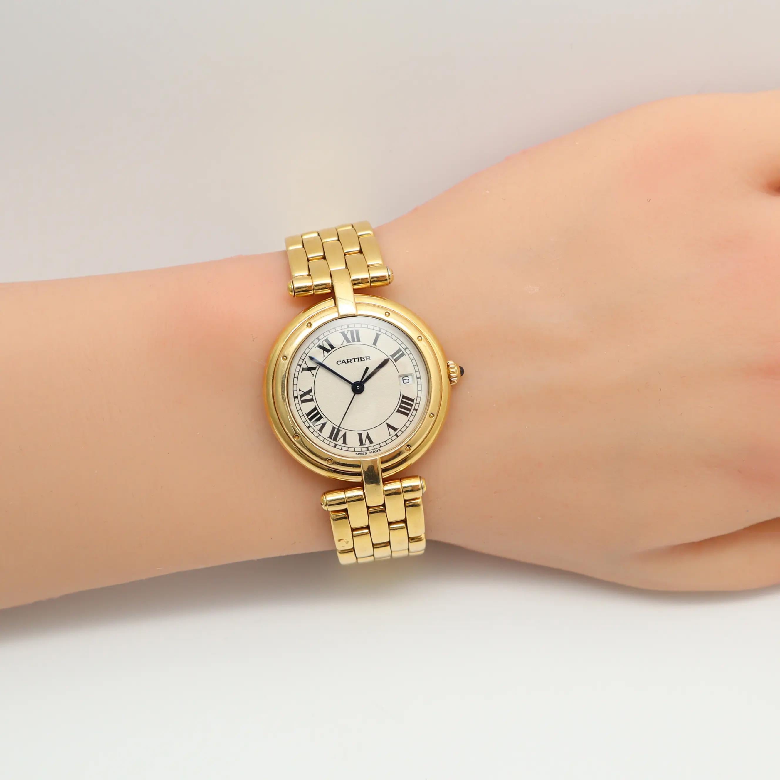 Cartier Panthere Vendome Midsize 18k Yellow Gold Silver Dial Ladies Watch 883964 3