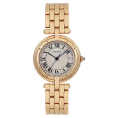 Reloj Cartier Panthere Vendome Midsize de oro amarillo de 18 quilates con esfera plateada para señora 883964